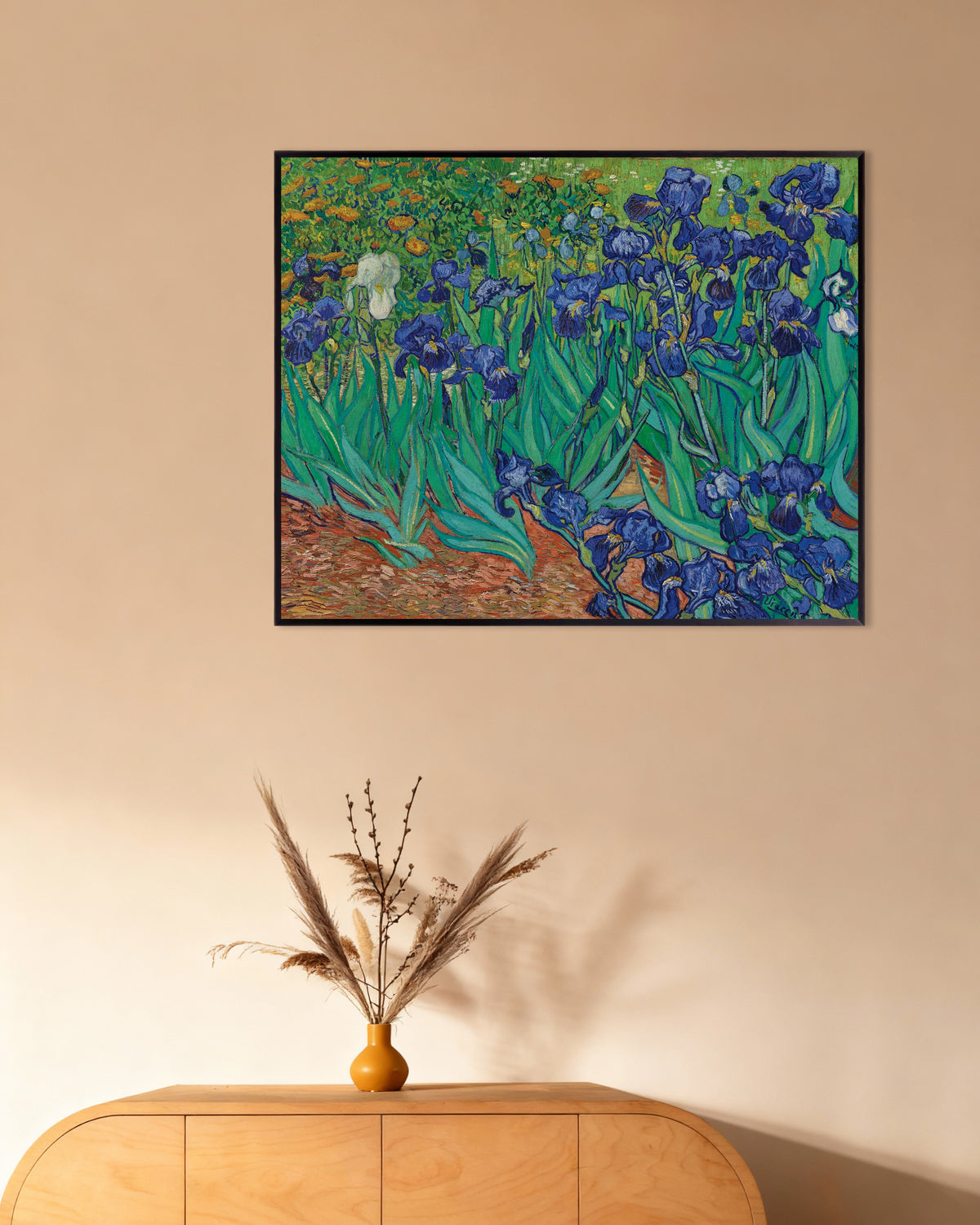 Poster of Irises (1889) by Vincent van Gogh, with metal frame