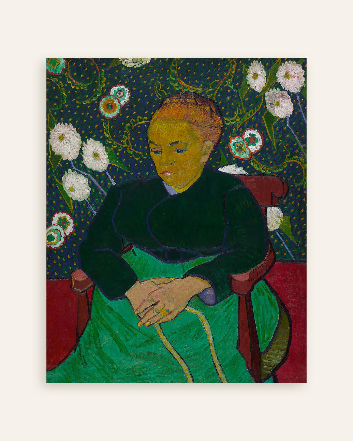 Poster of La Berceuse, Madame Roulin Rocking the Cradle (1889) by Vincent van Gogh, thumbnail