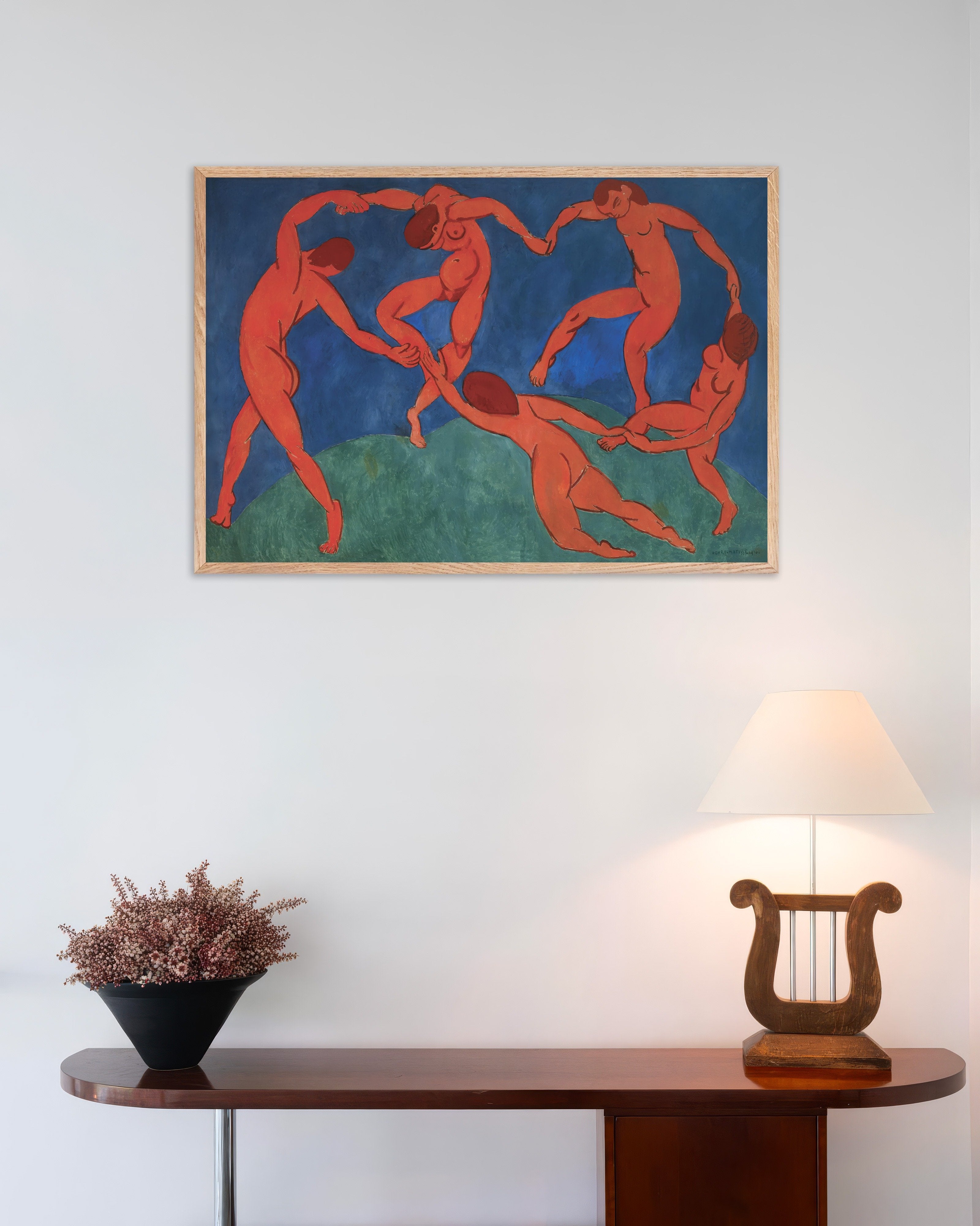Poster of La danse II (1910) by Henri Matisse - Poster, with natural wooden frame