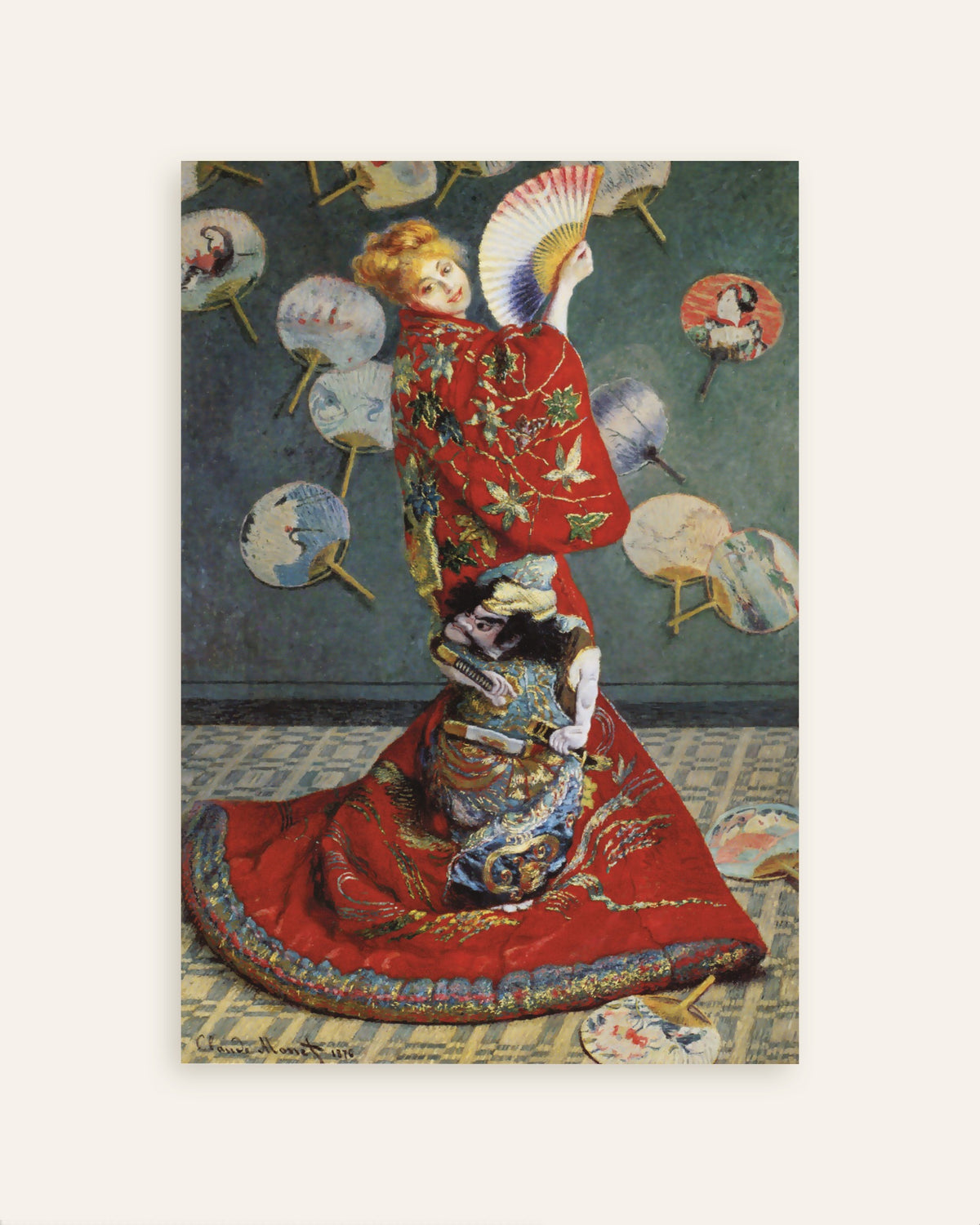 Poster of La Japonaise, Camille Monet in Japanese Costume (1876) by Claude Monet, thumbnail