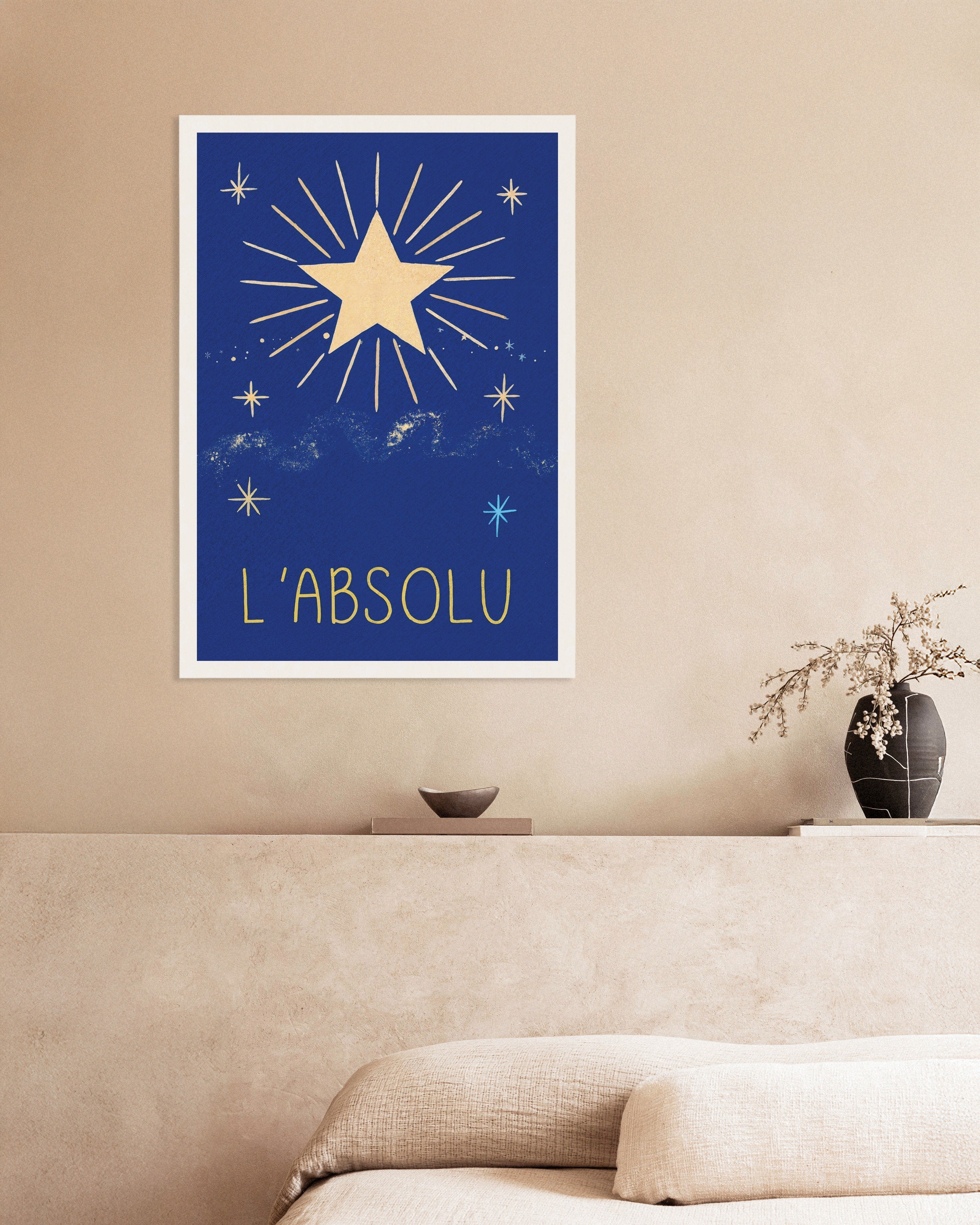 Poster of L'Absolu - Celestial French Typography Poster