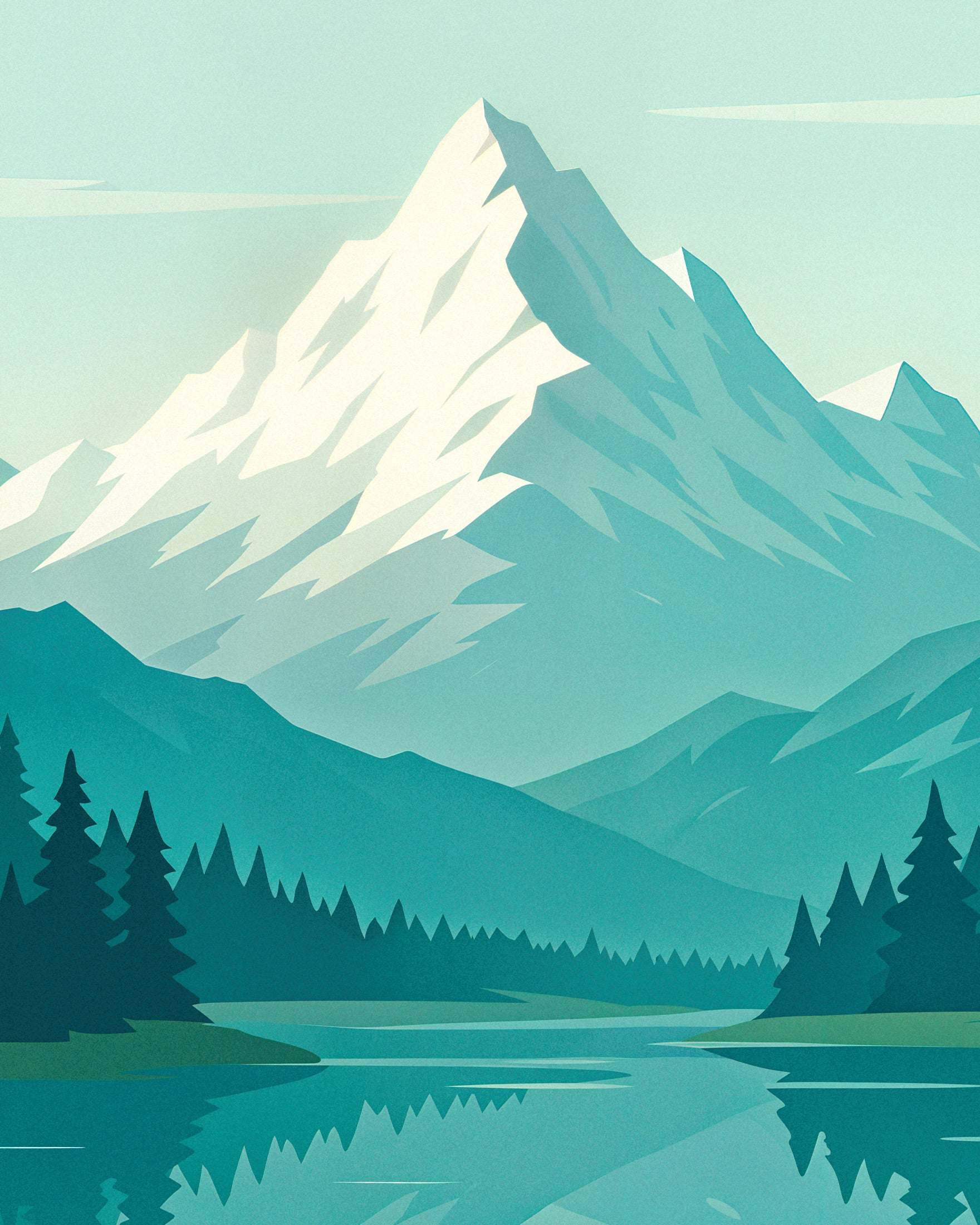 Alps Poster - Minimalist Mountain Art Print