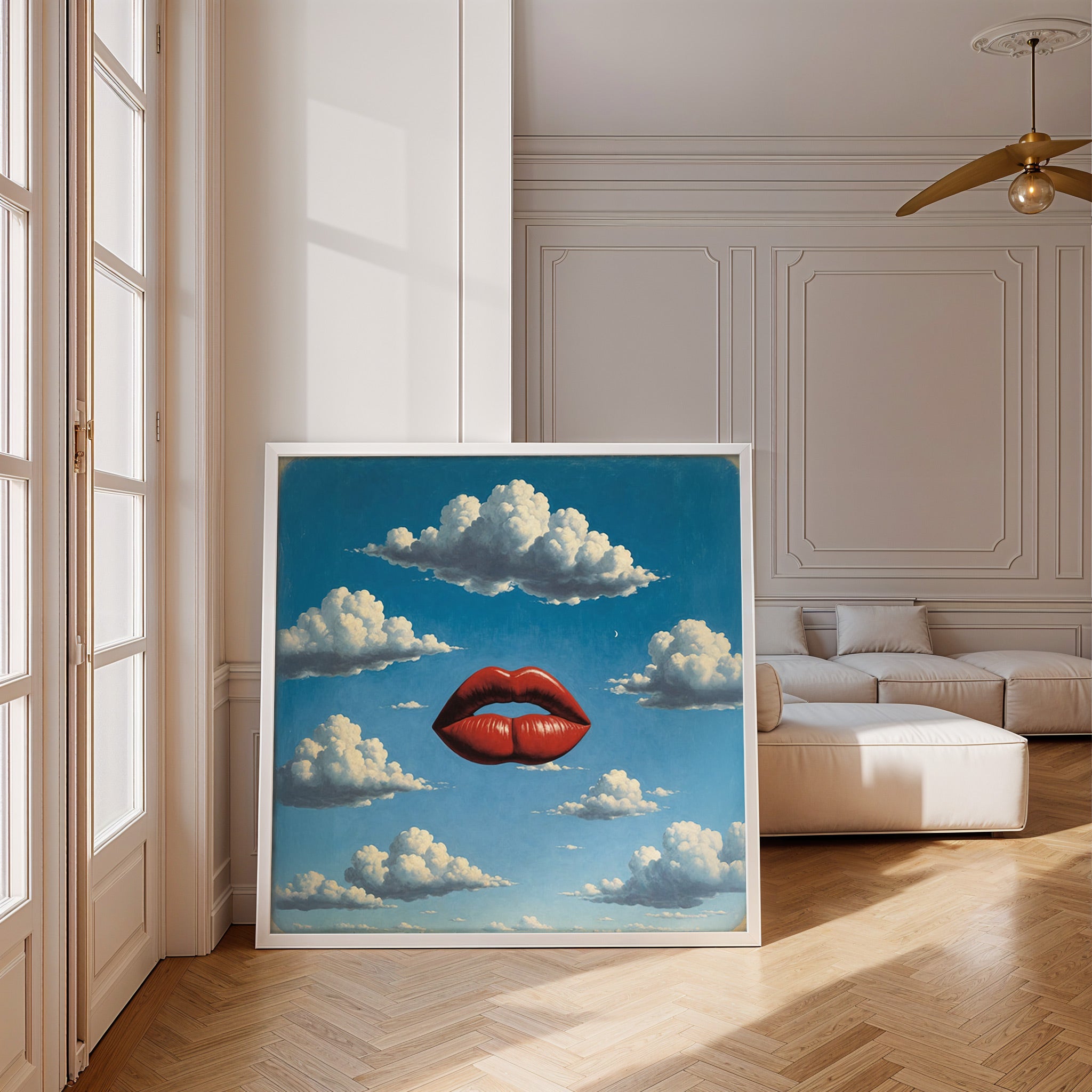 Red Lips Poster – Dreamlike Surrealism Art
