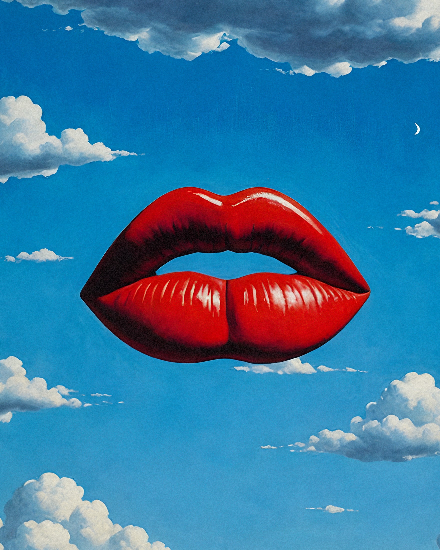 Red Lips Print – Whimsical Surrealism Artwork