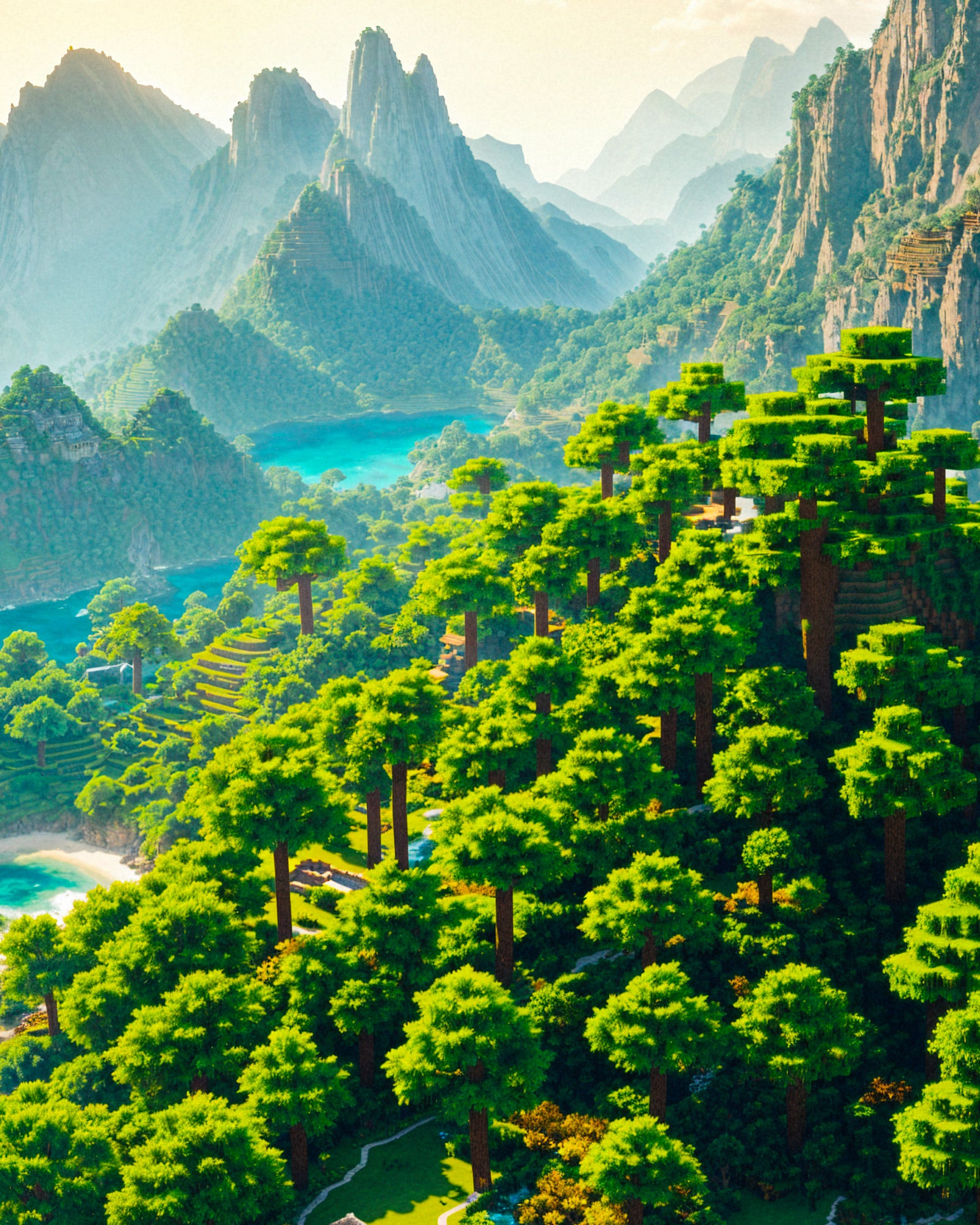 Minecraft, Island - Print