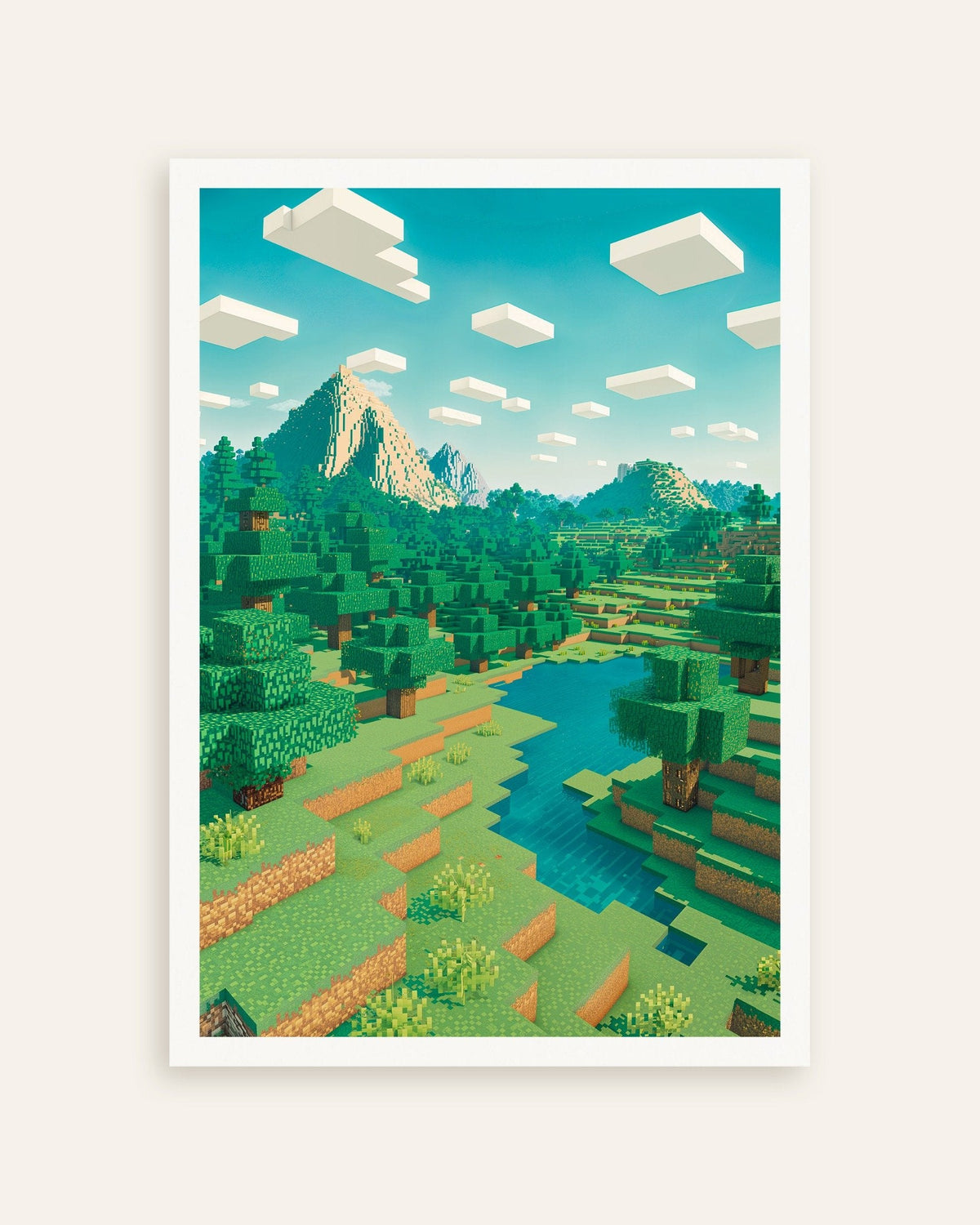Poster of Pixel World, Mountain Landscape Poster, thumbnail