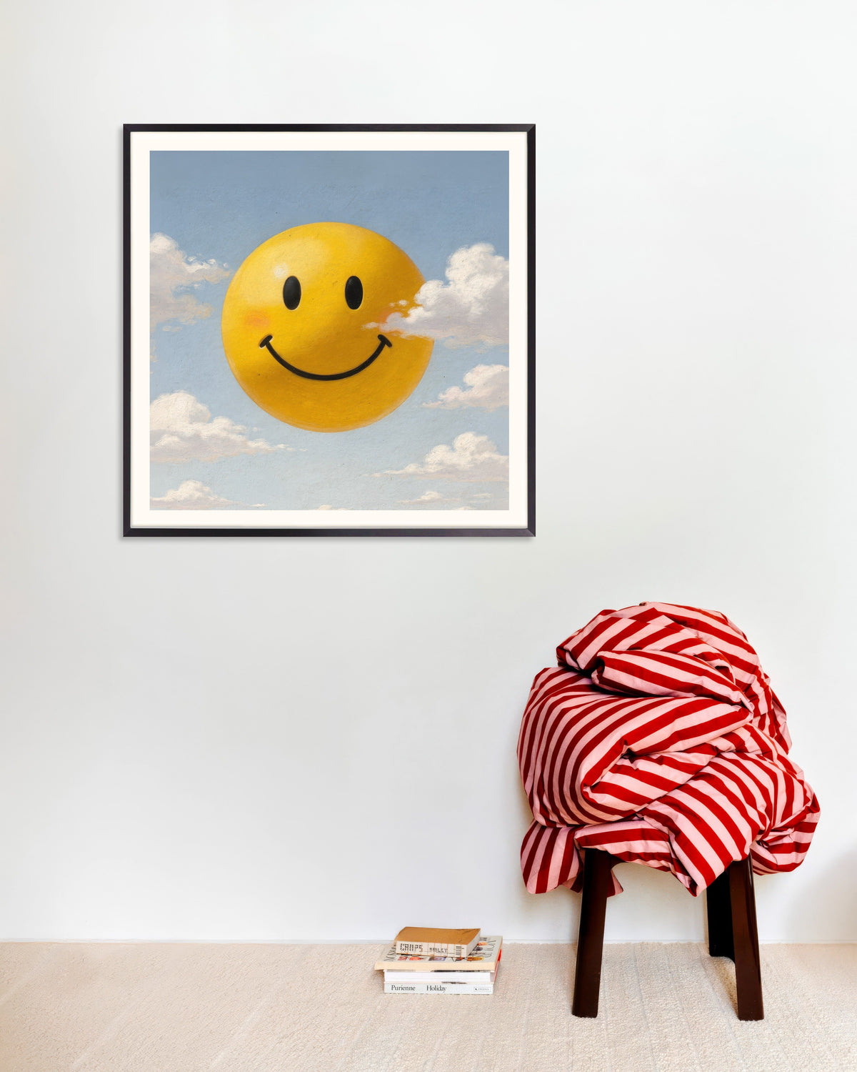 Poster of Mister Happy, with metal frame