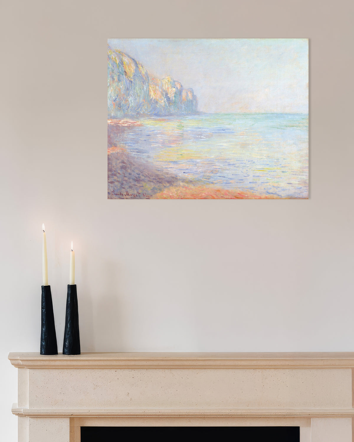 Poster of Misty Morning at Pourville (1882) by Claude Monet