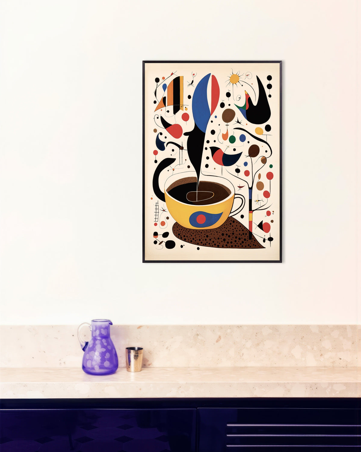Poster of Morning coffee - Surrealist poster, with metal frame