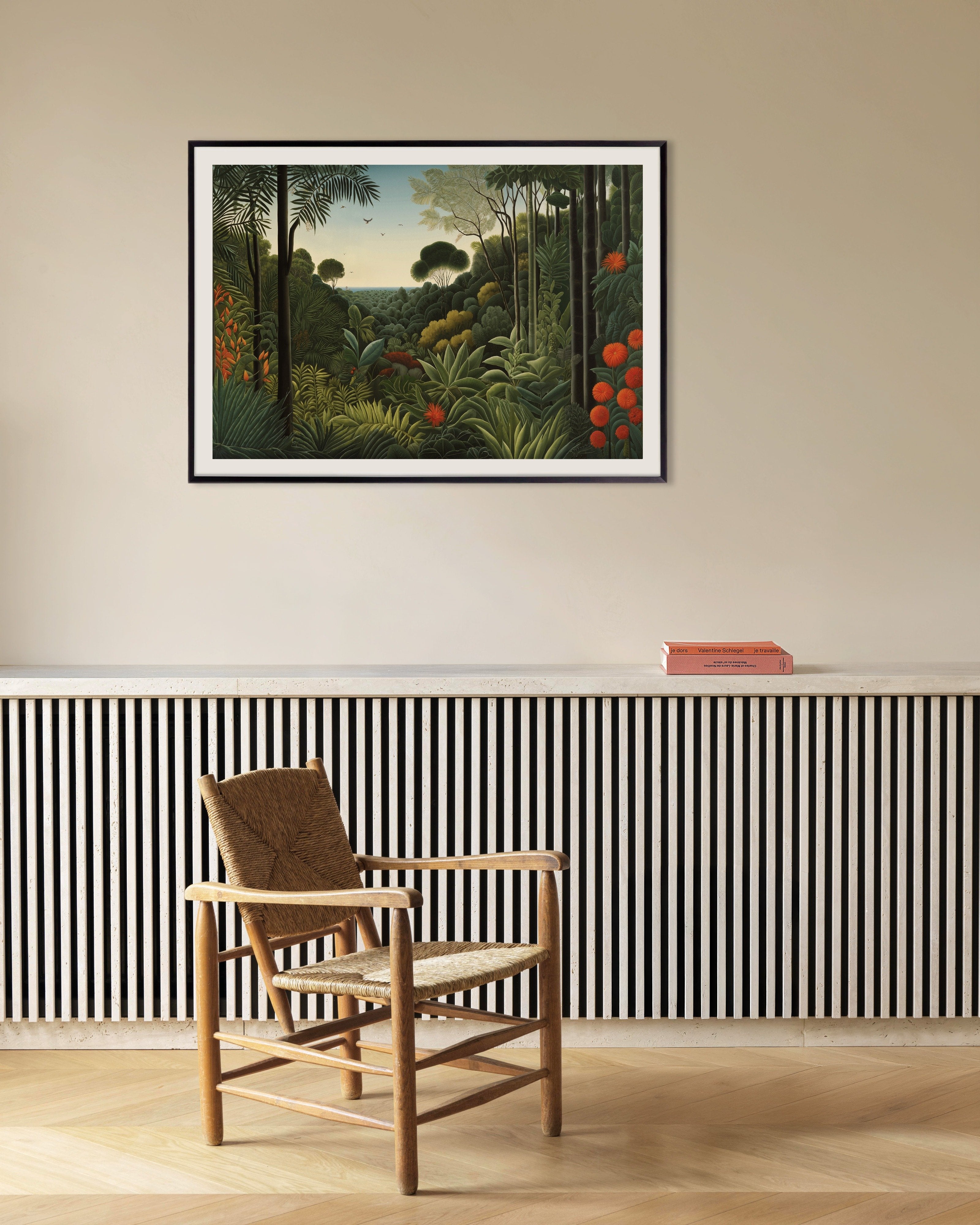 Poster of Naive art poster, Jungle, with metal frame