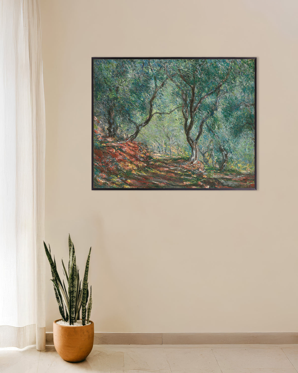 Poster of Olive Trees in the Moreno Garden (1884) by Claude Monet, with metal frame