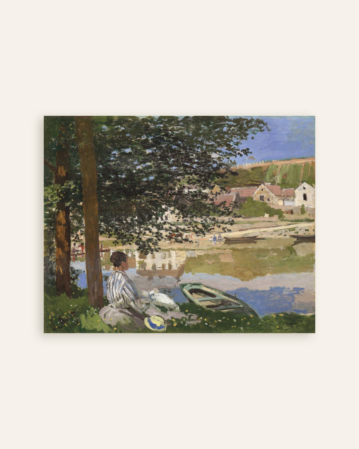 Poster of On the Bank of the Seine, Bennecourt (1868) by Claude Monet, thumbnail