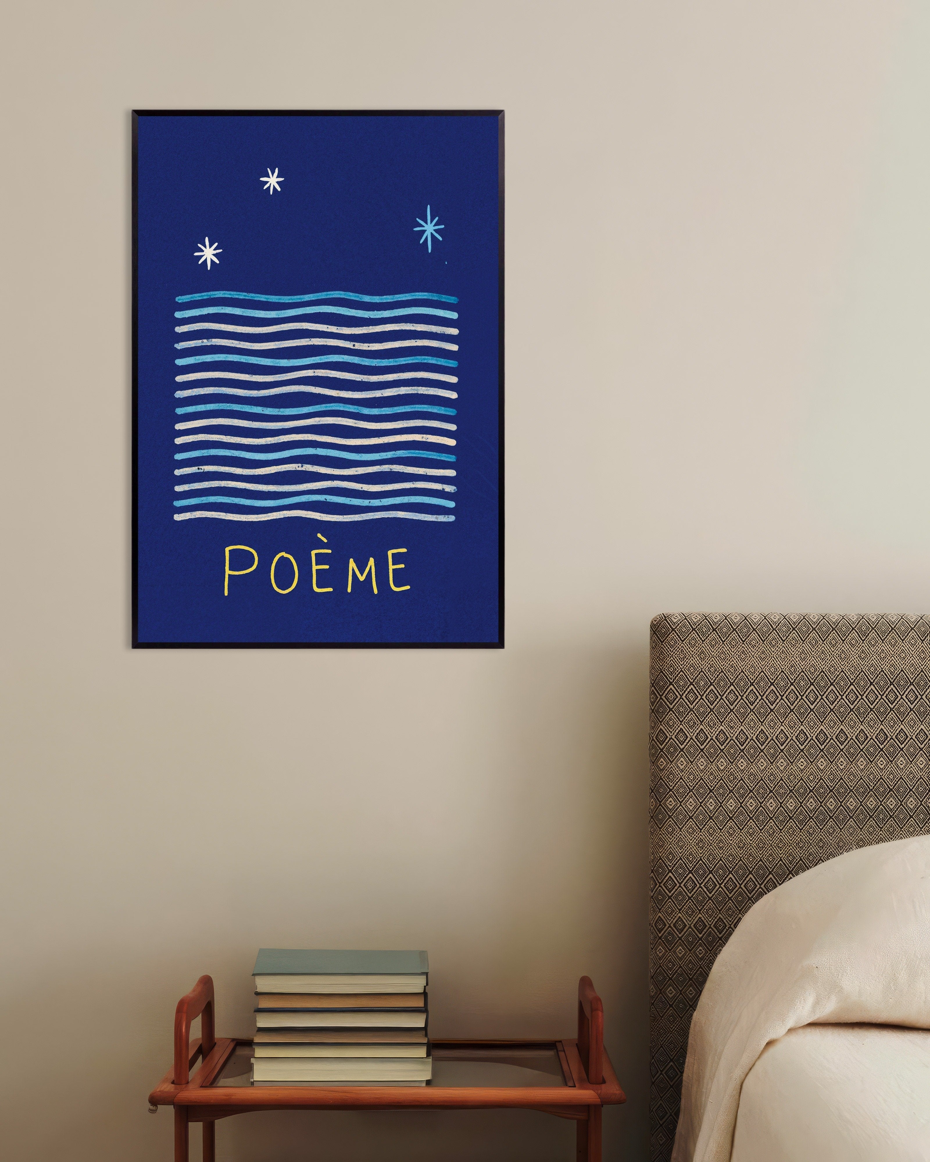 Poster of Poème - Night Waves Poster, with metal frame