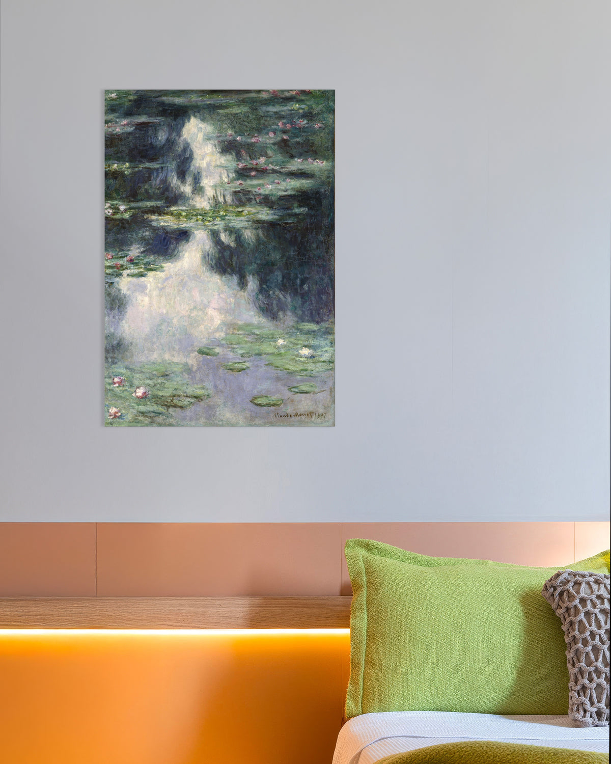 Poster of Pond with Water Lilies (1907) by Claude Monet