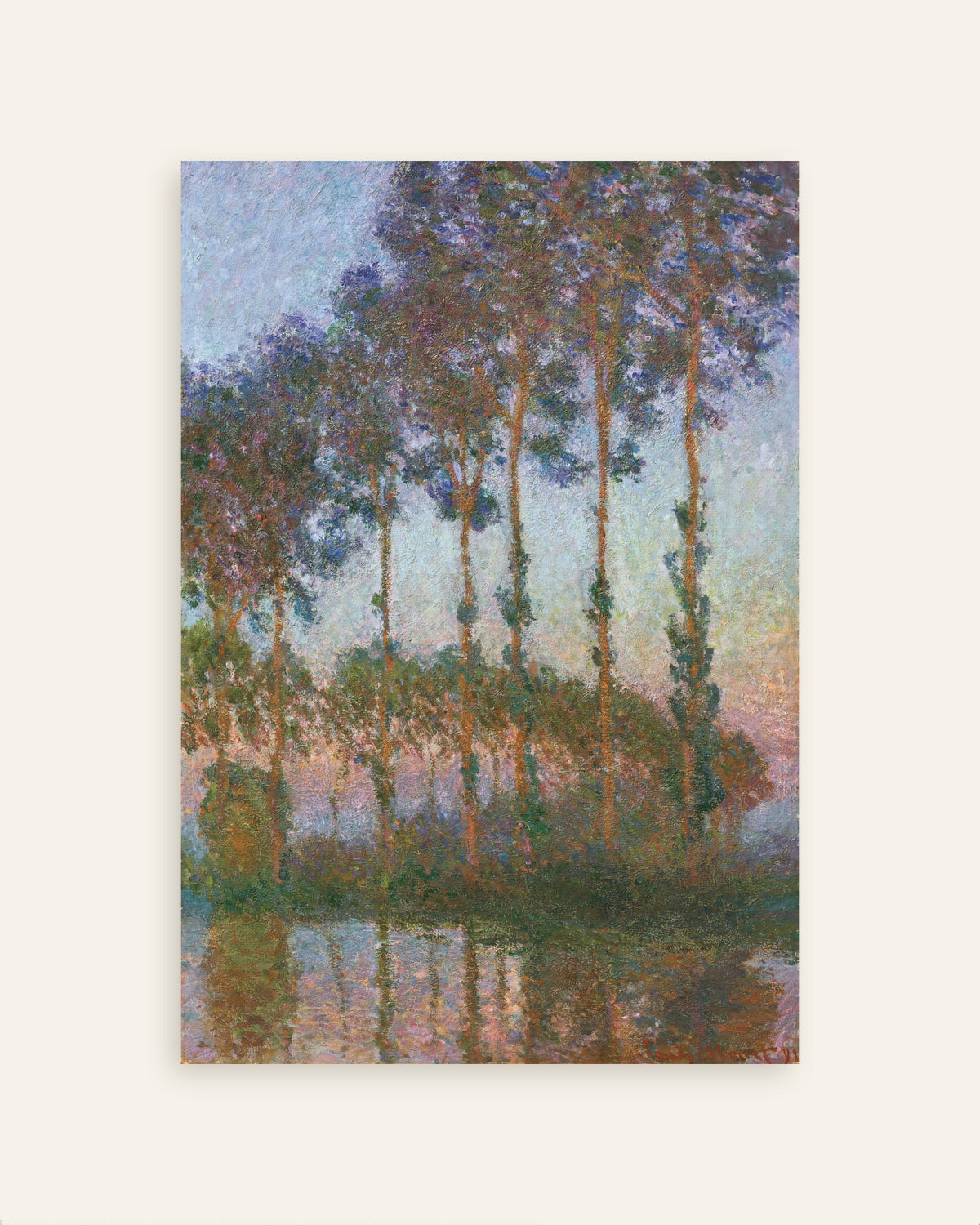 Poster of Poplars on the Banks of the Epte, Twilight (1891) by Claude Monet, thumbnail