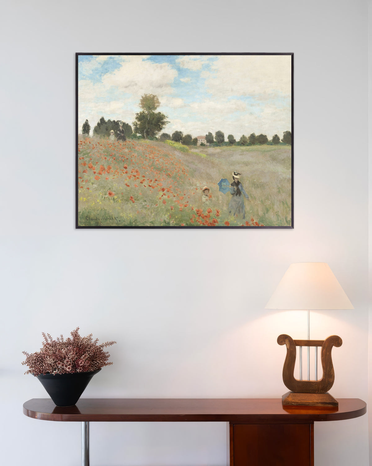 Poster of Poppies (1873) by Claude Monet, with metal frame