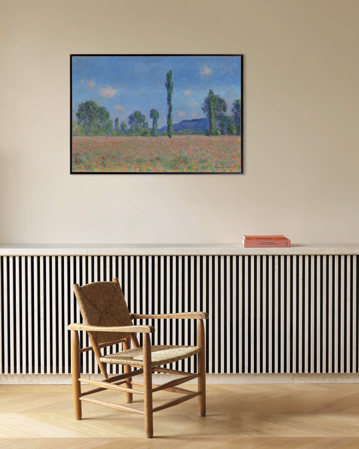 Poster of Poppy Field, Giverny (1890) by Claude Monet, with metal frame