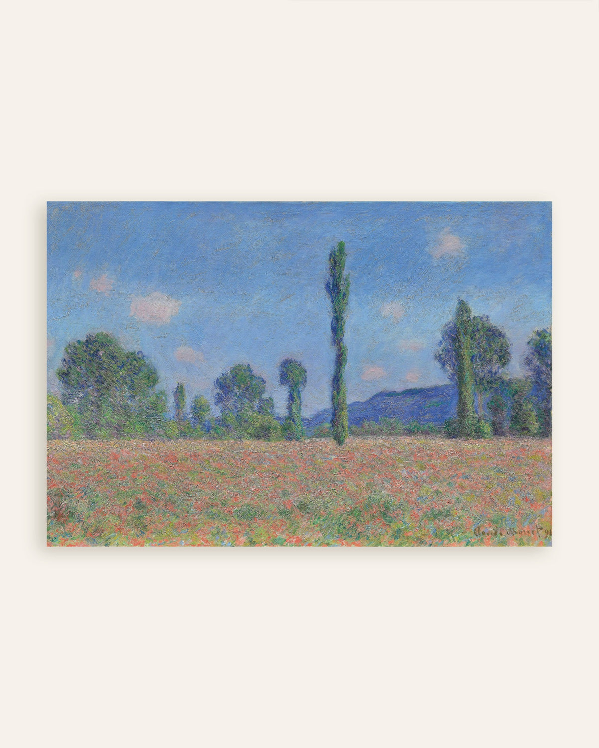 Poster of Poppy Field, Giverny (1890) by Claude Monet, thumbnail