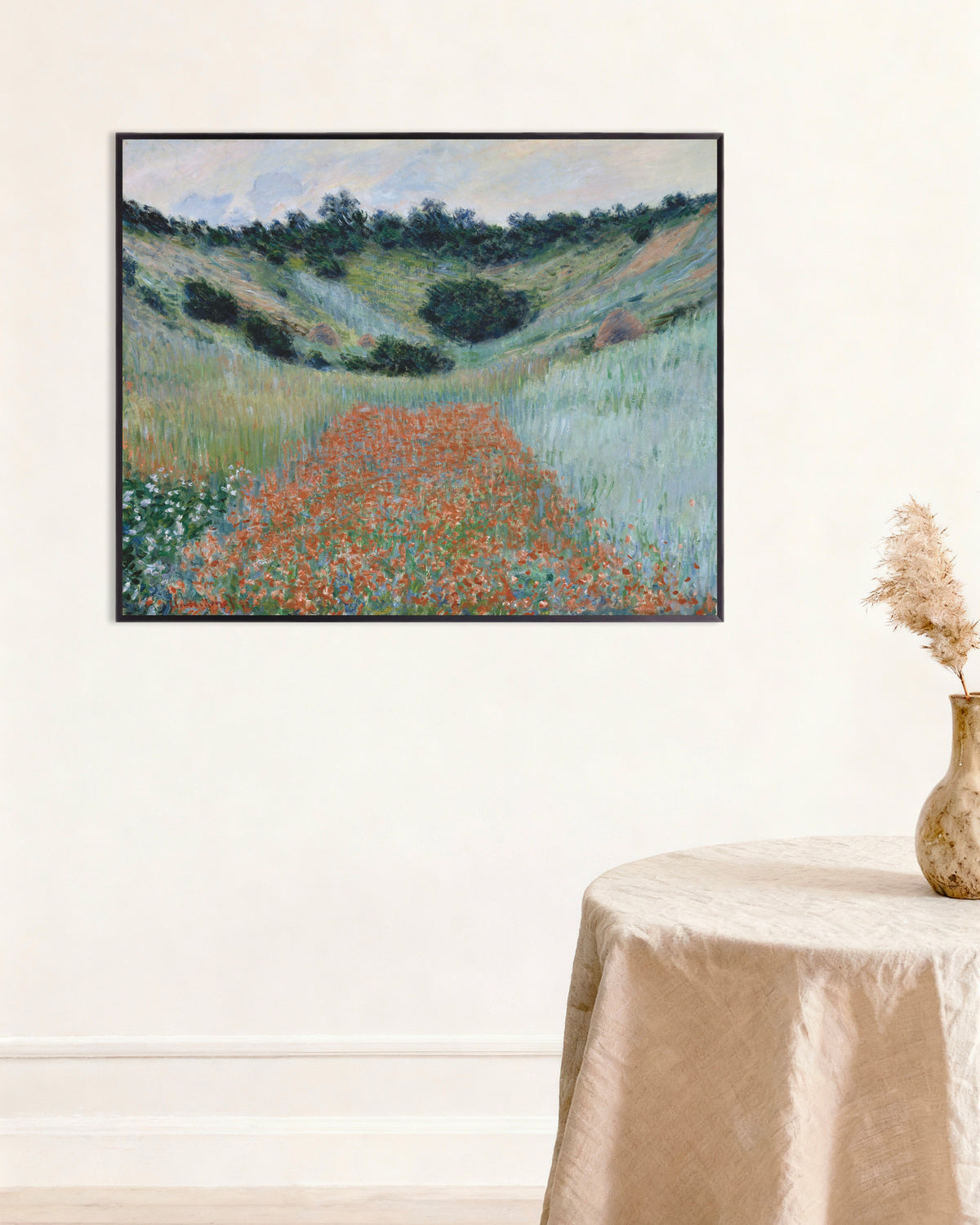 Poster of Poppy Field in a Hollow near Giverny (1885) by Claude Monet, with metal frame