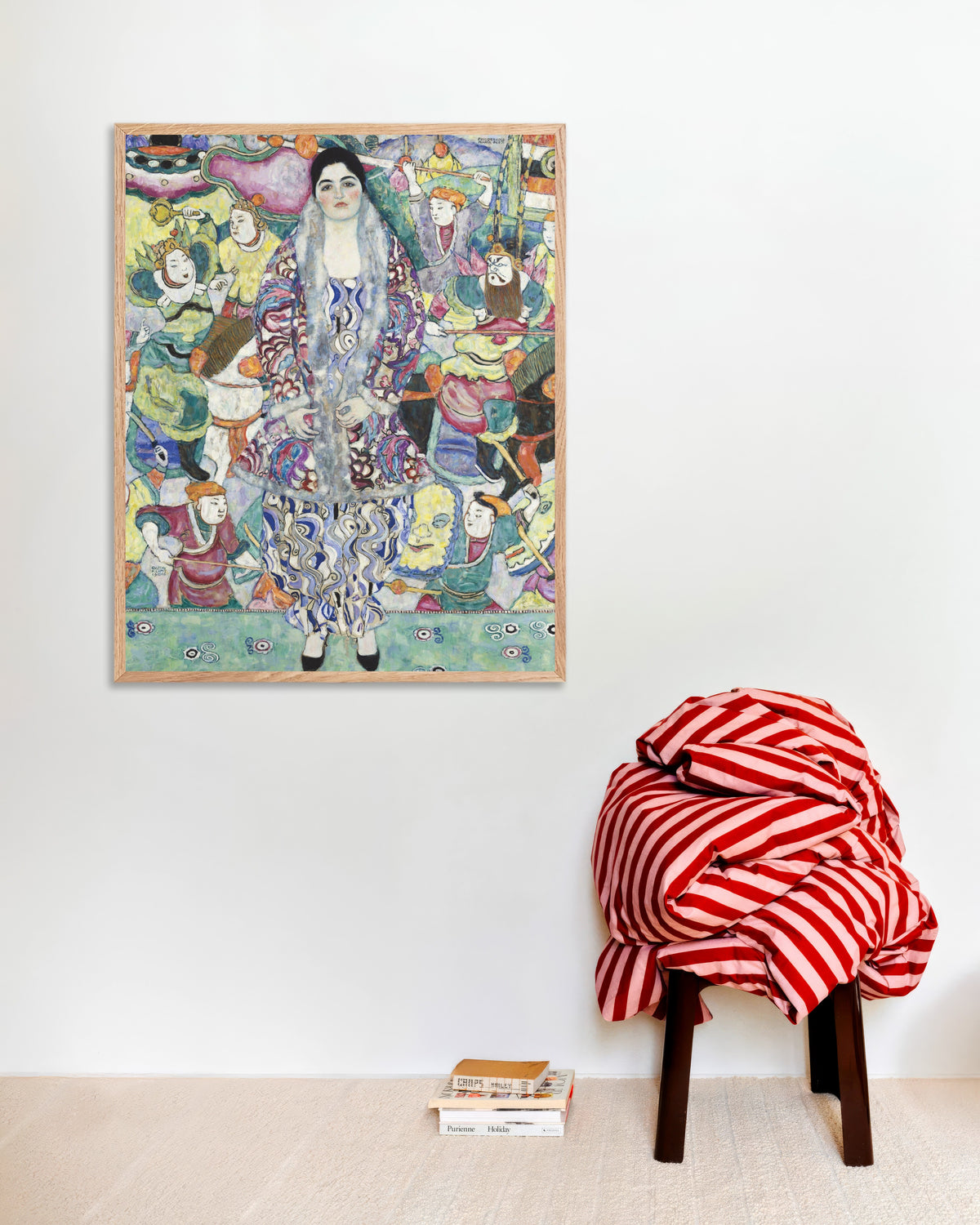 Poster of Portrait of Friederike Maria Beer (1916) by Gustav Klimt, with natural wooden frame