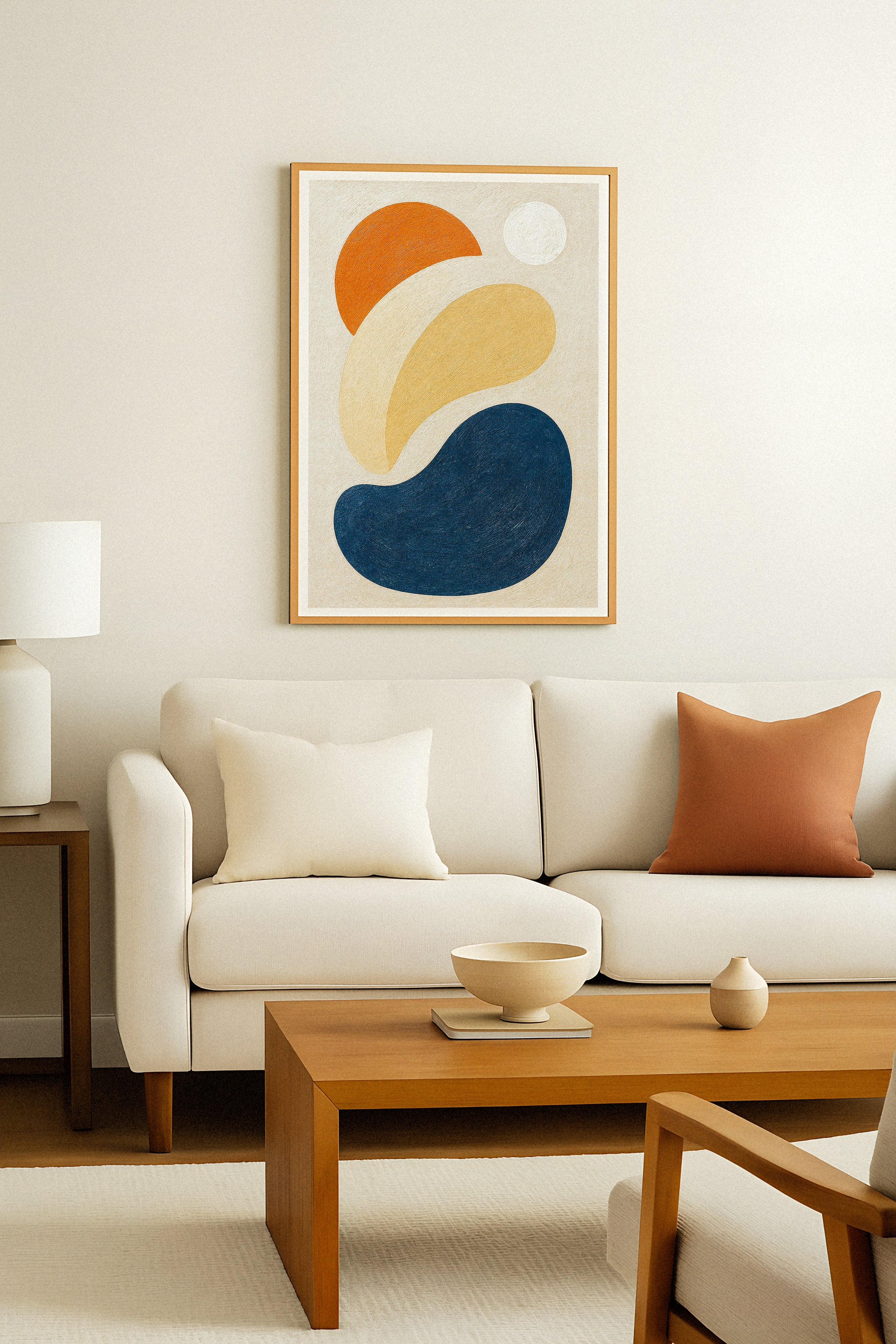 Intrications – abstract shapes poster in earthy tones