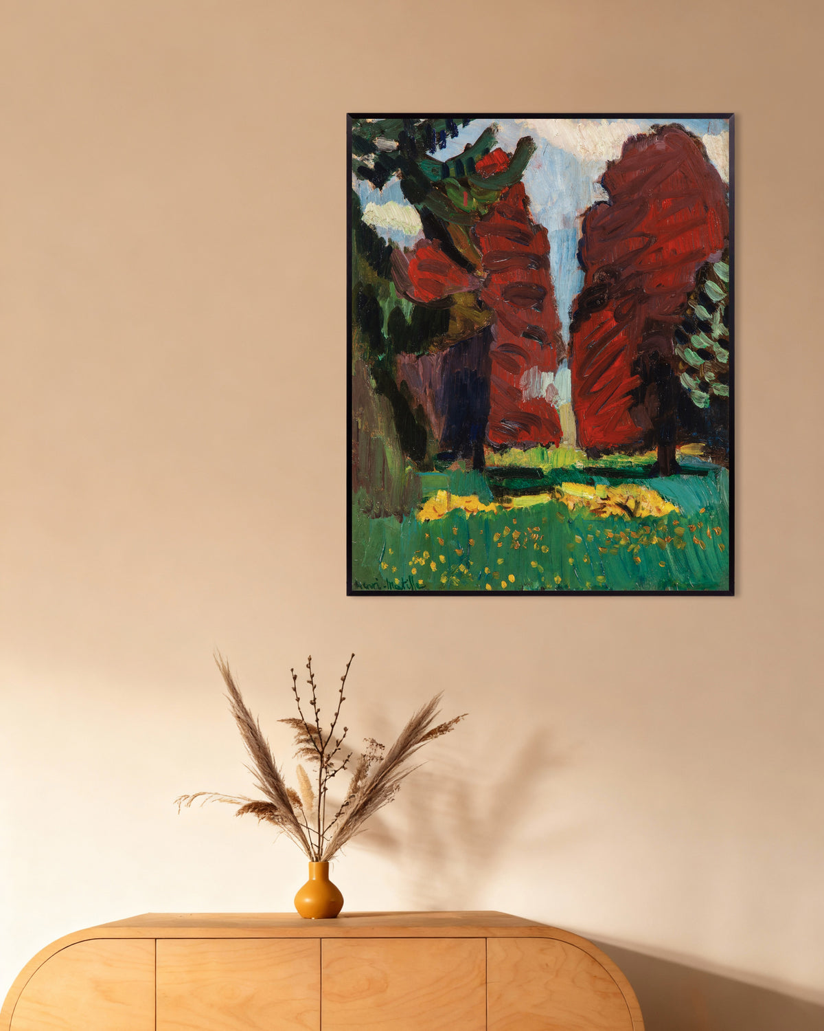 Poster of Purple Beeches (1901) by Henri Matisse, with metal frame