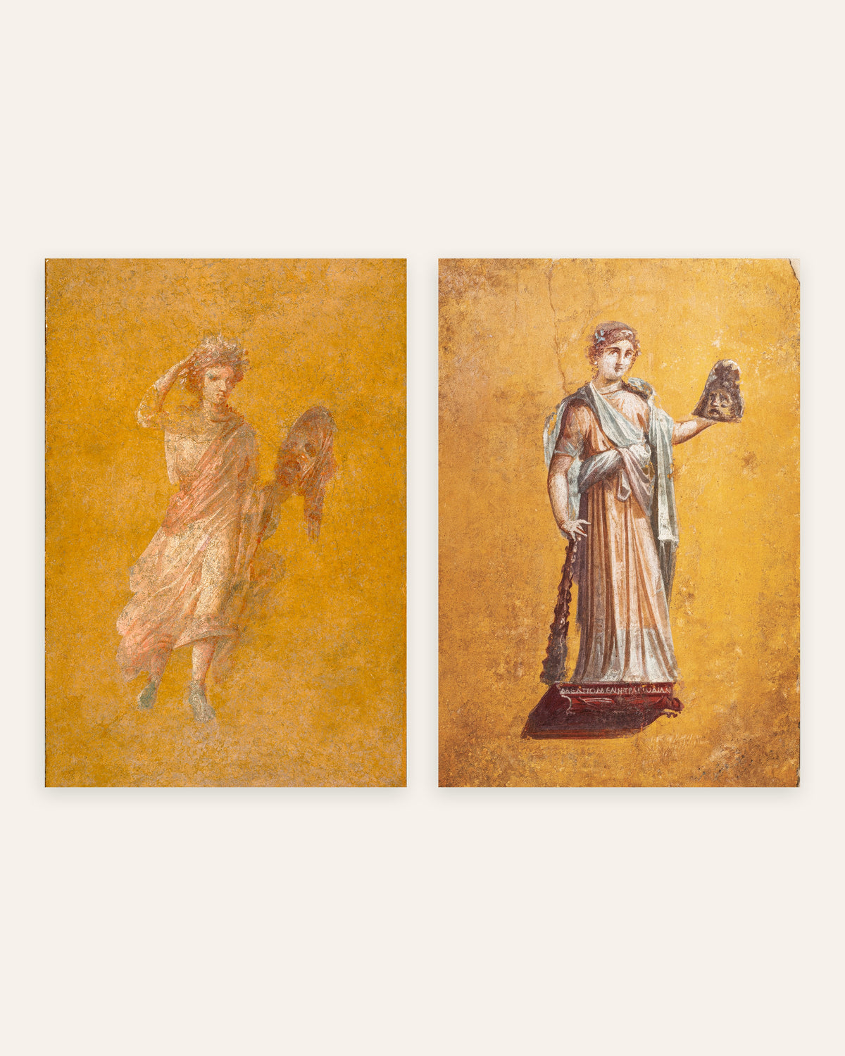 Roman Fresco Prints Set of 2 – Melpomene, Muse of Tragedy, prints without frame