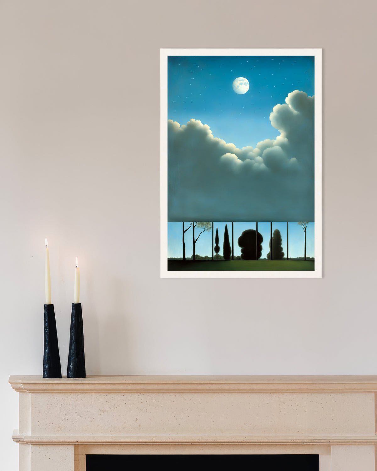 Roof of the World Print – Sky Inspired by Magritte | Posterscape.nz