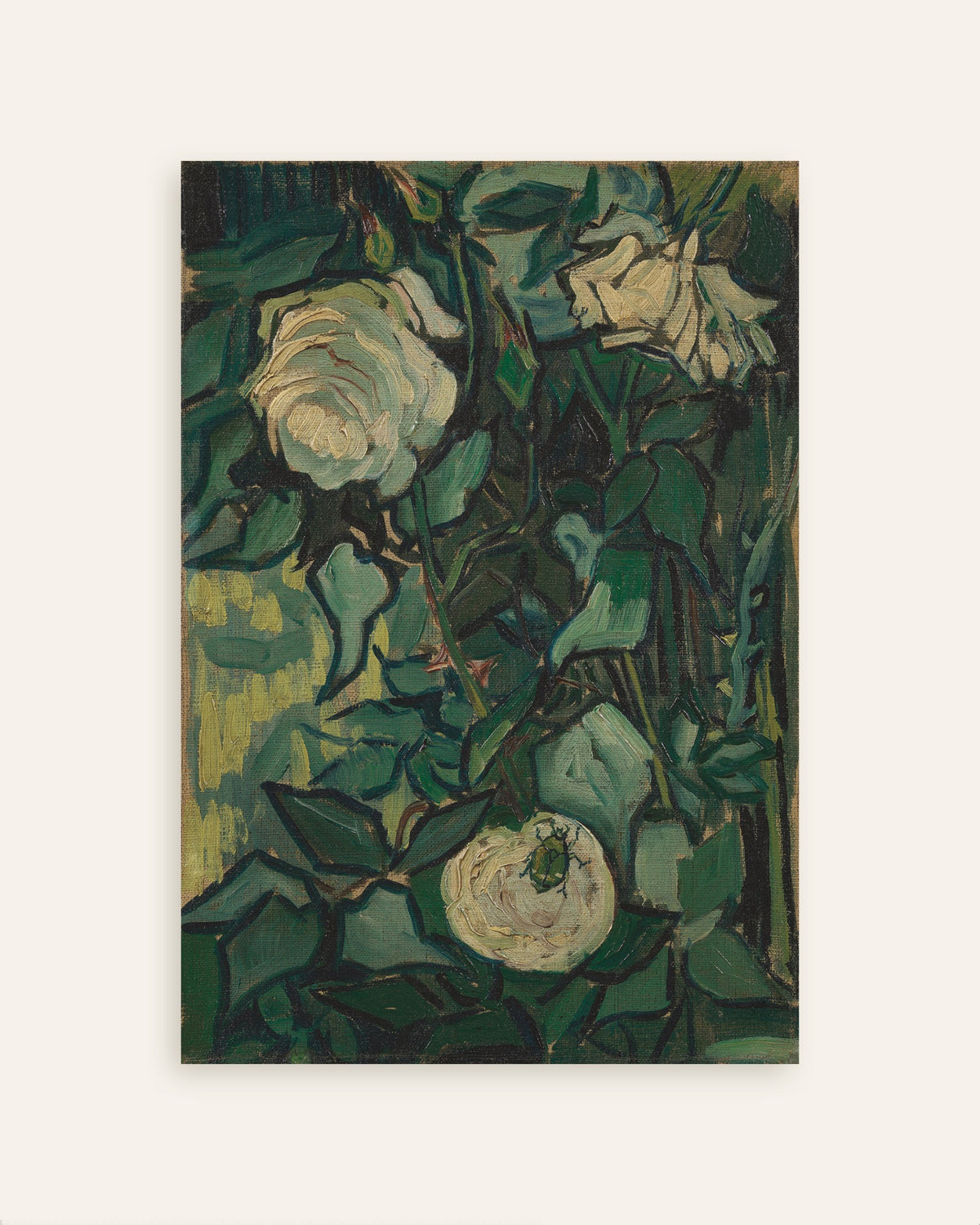 Poster of Rosebush with a Beetle (1889) by Vincent van Gogh, thumbnail