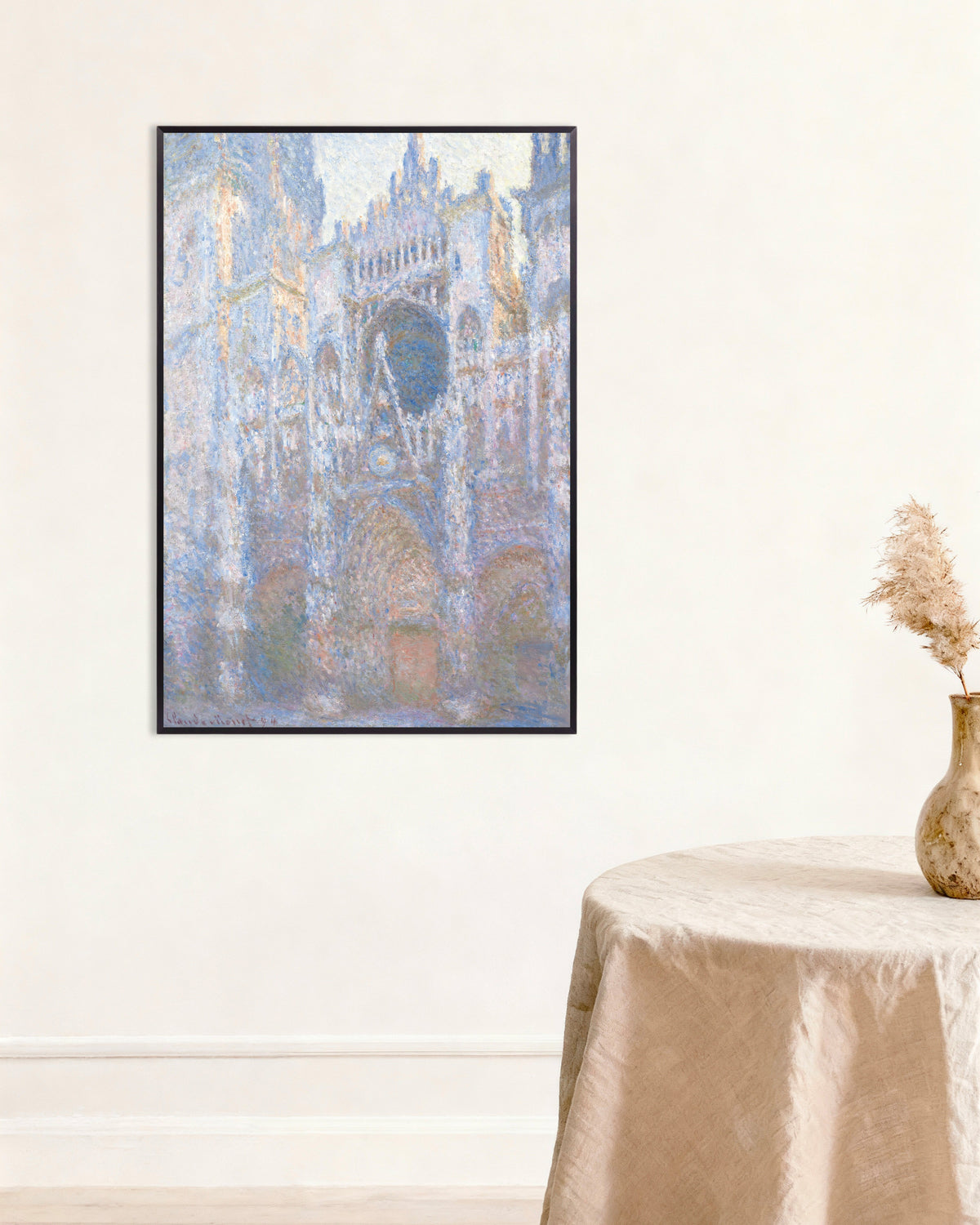 Poster of Rouen Cathedral, West Façade (1894) by Claude Monet, with metal frame