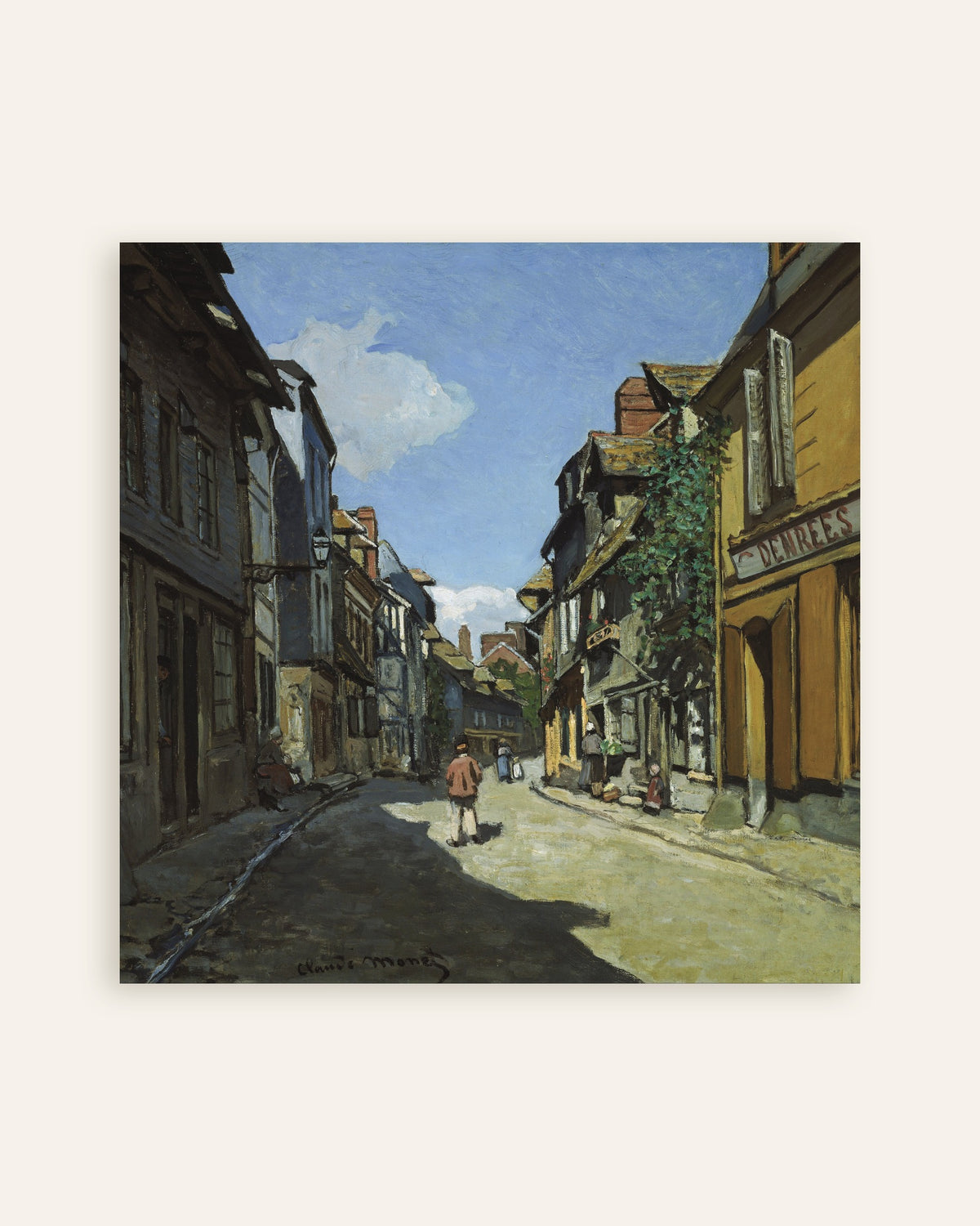 Poster of Rue de la Bavole, Honfleur (1864) by Claude Monet, thumbnail