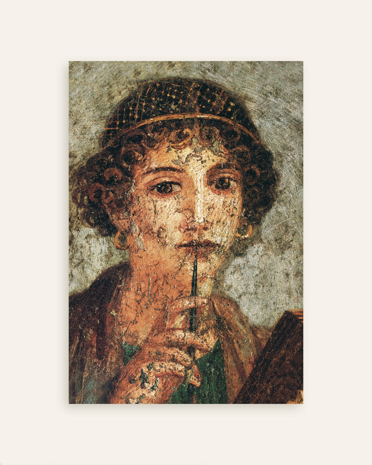 Sappho fresco detail poster from Pompeii, one of the posters in the set