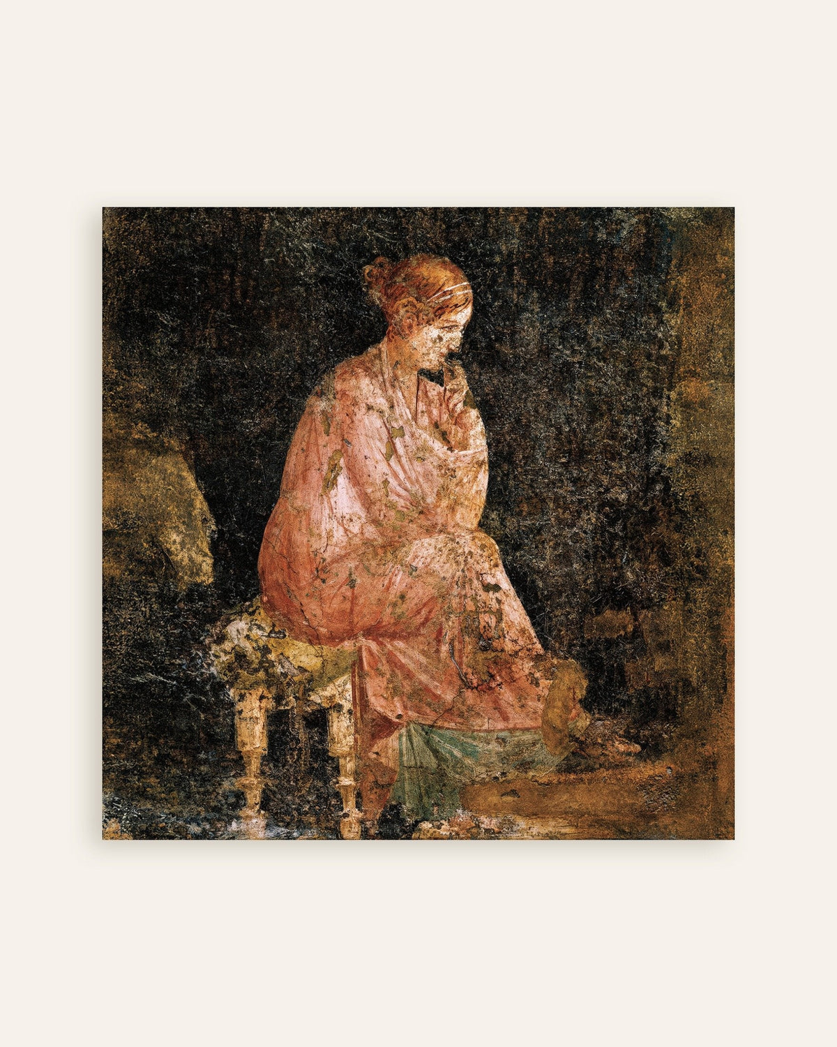 Seated woman fresco detail poster from Pompeii