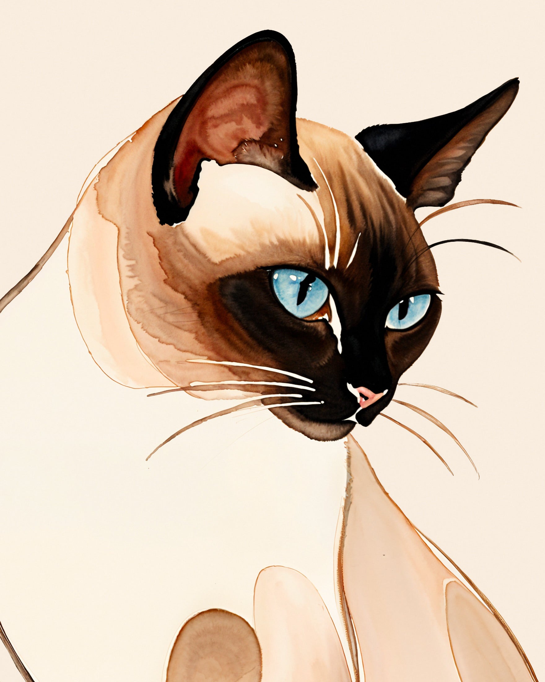 Siamese cat with opal eyes - Poster
