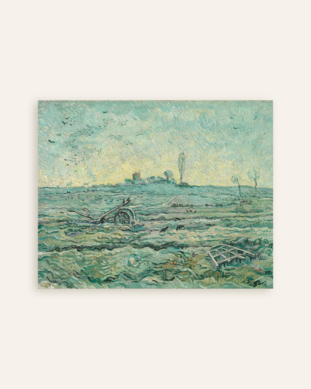 Poster of Snow-Covered Field with a Harrow, after Millet (1890) by Vincent van Gogh, thumbnail