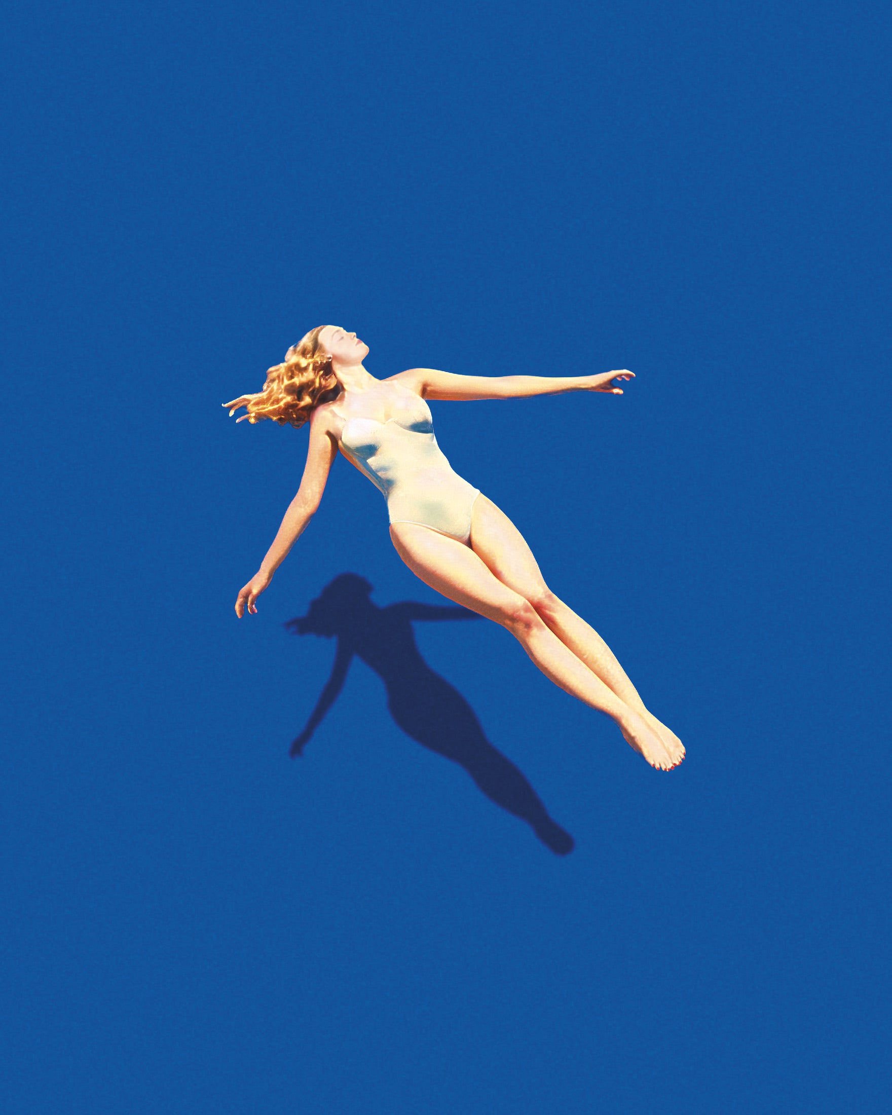 Woman floating on water, SPA poster