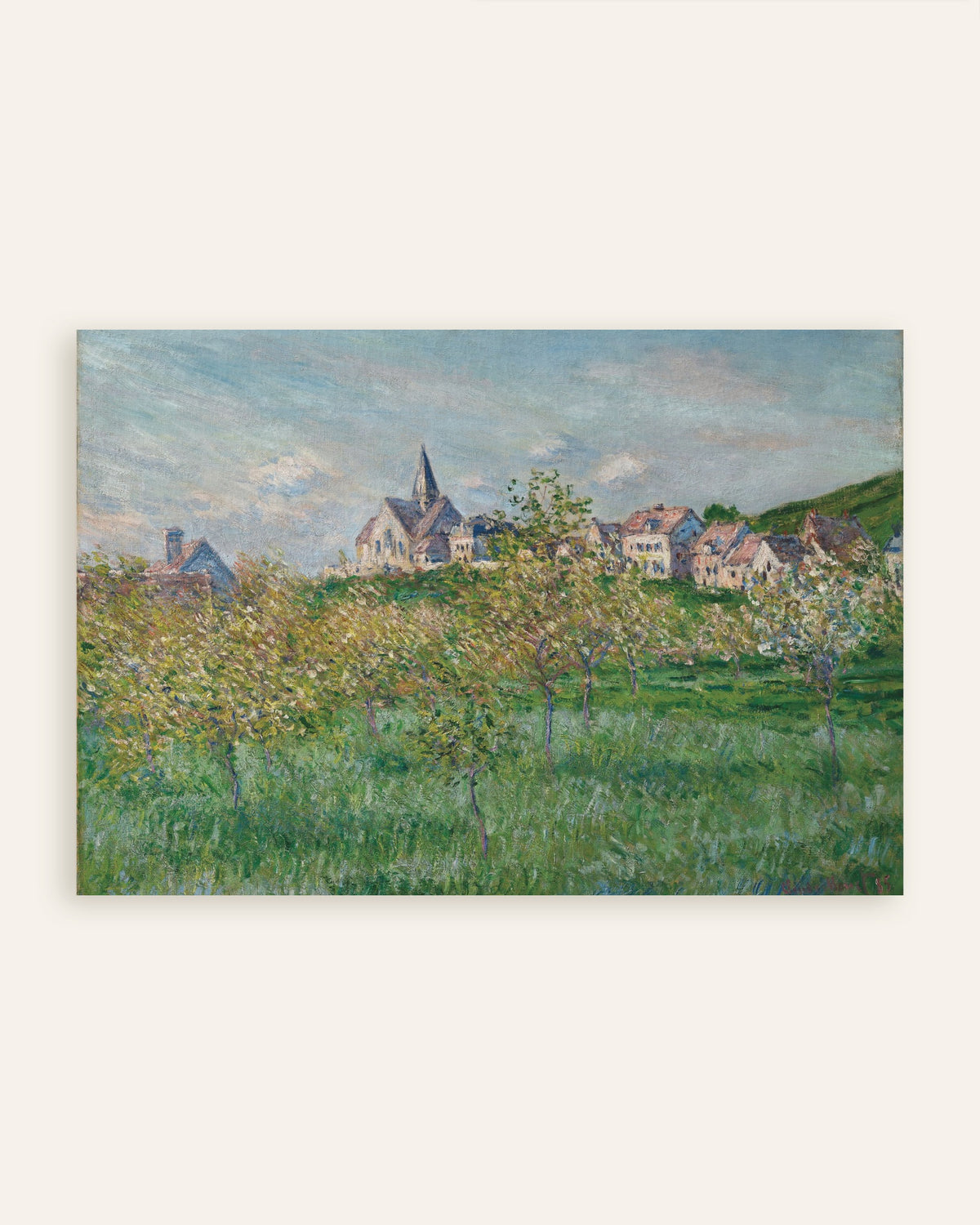 Poster of Spring at Giverny, Afternoon Effect (1885) by Claude Monet, thumbnail