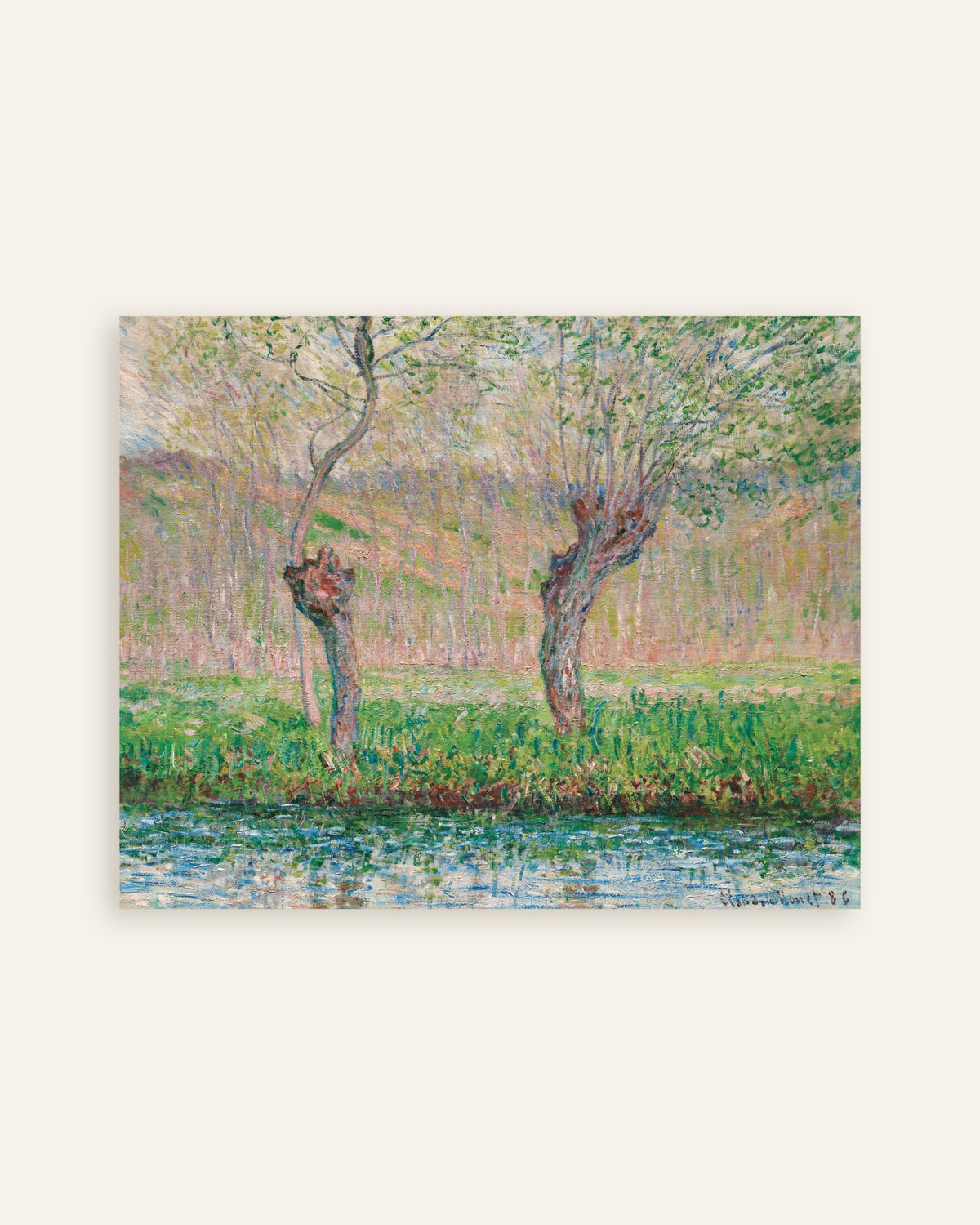 Poster of Spring, Willows (1885) by Claude Monet, thumbnail