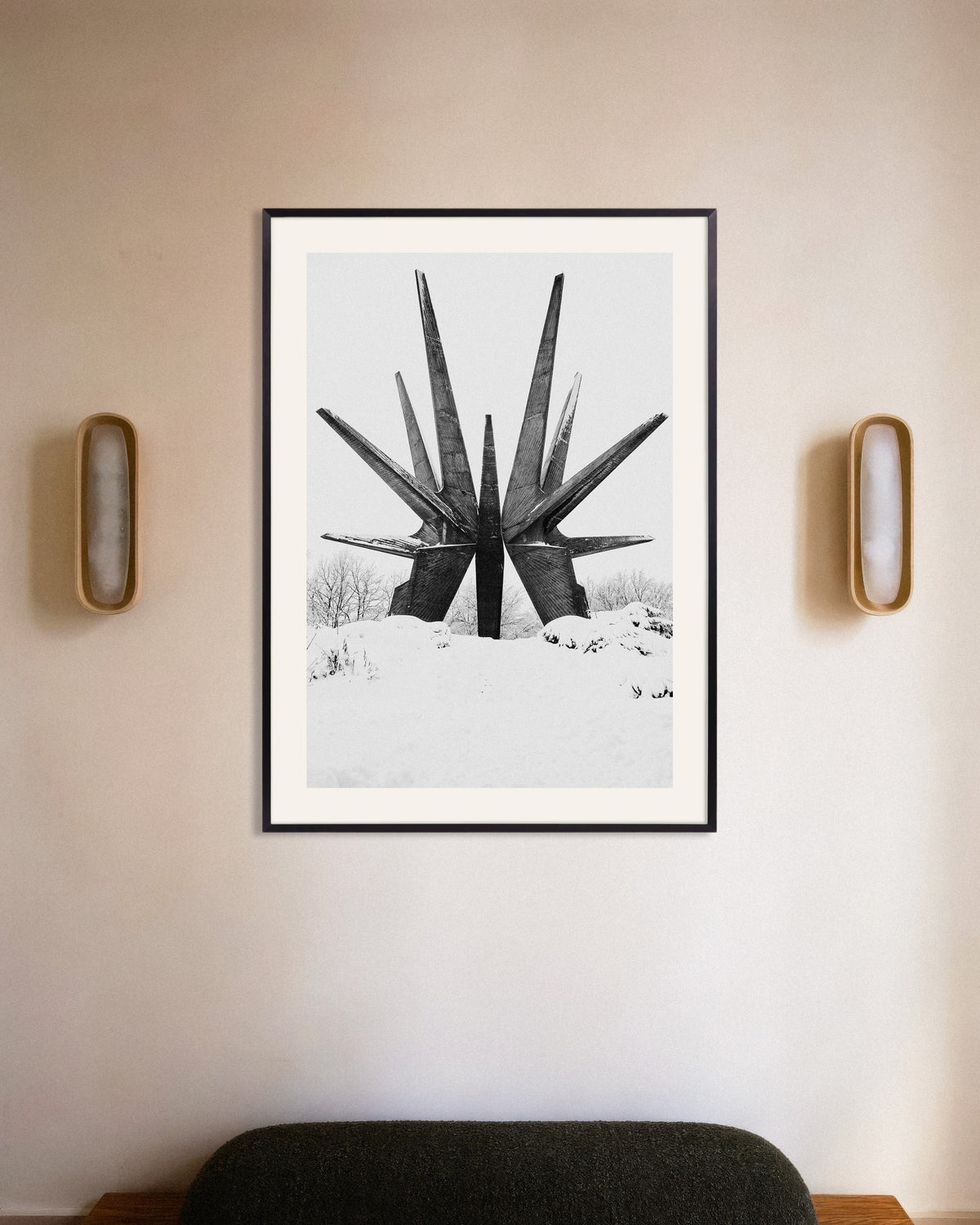 Poster of Star Monument in the Snow, with metal frame