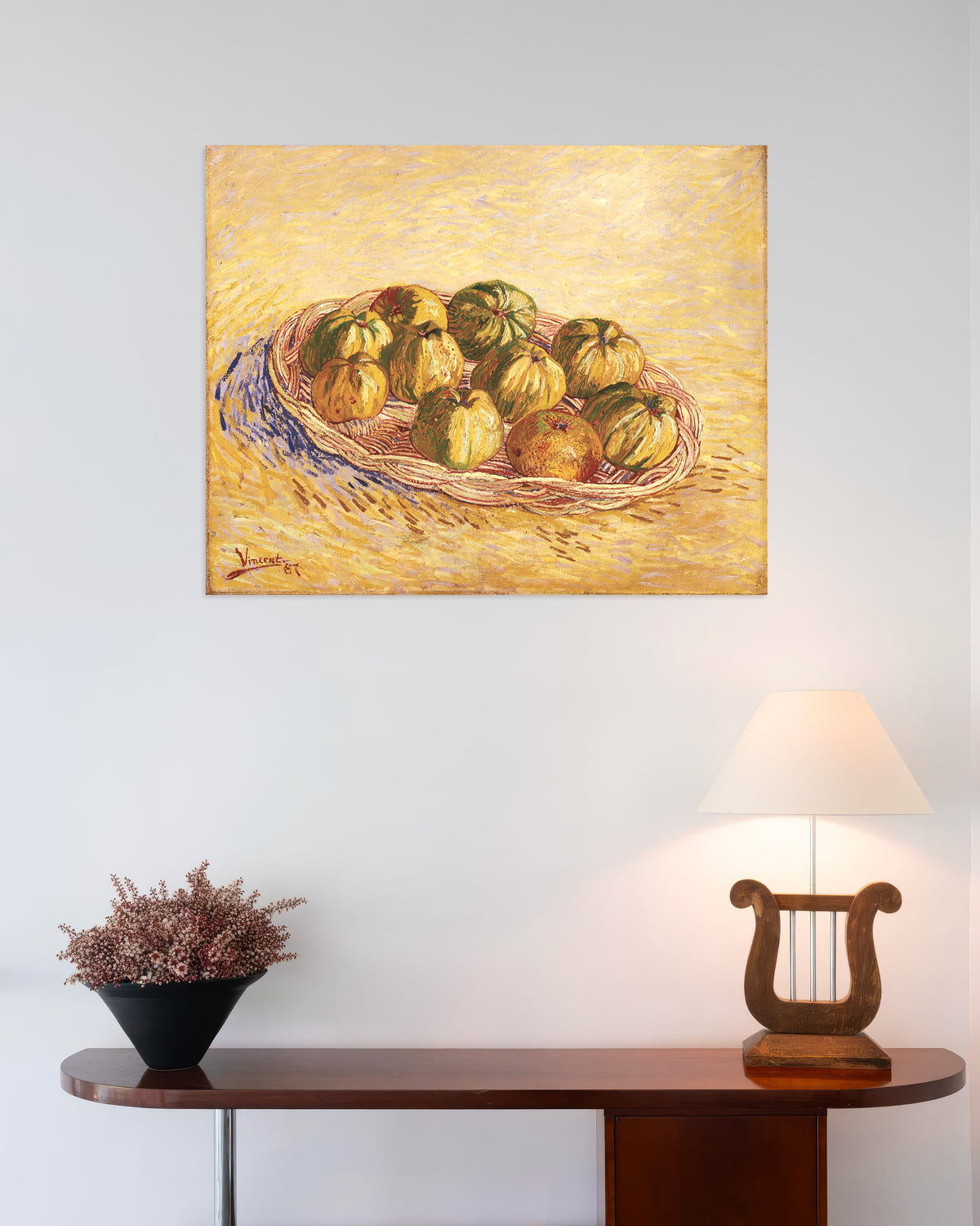 Poster of Still Life with Basket of Apples (1887) by Vincent van Gogh