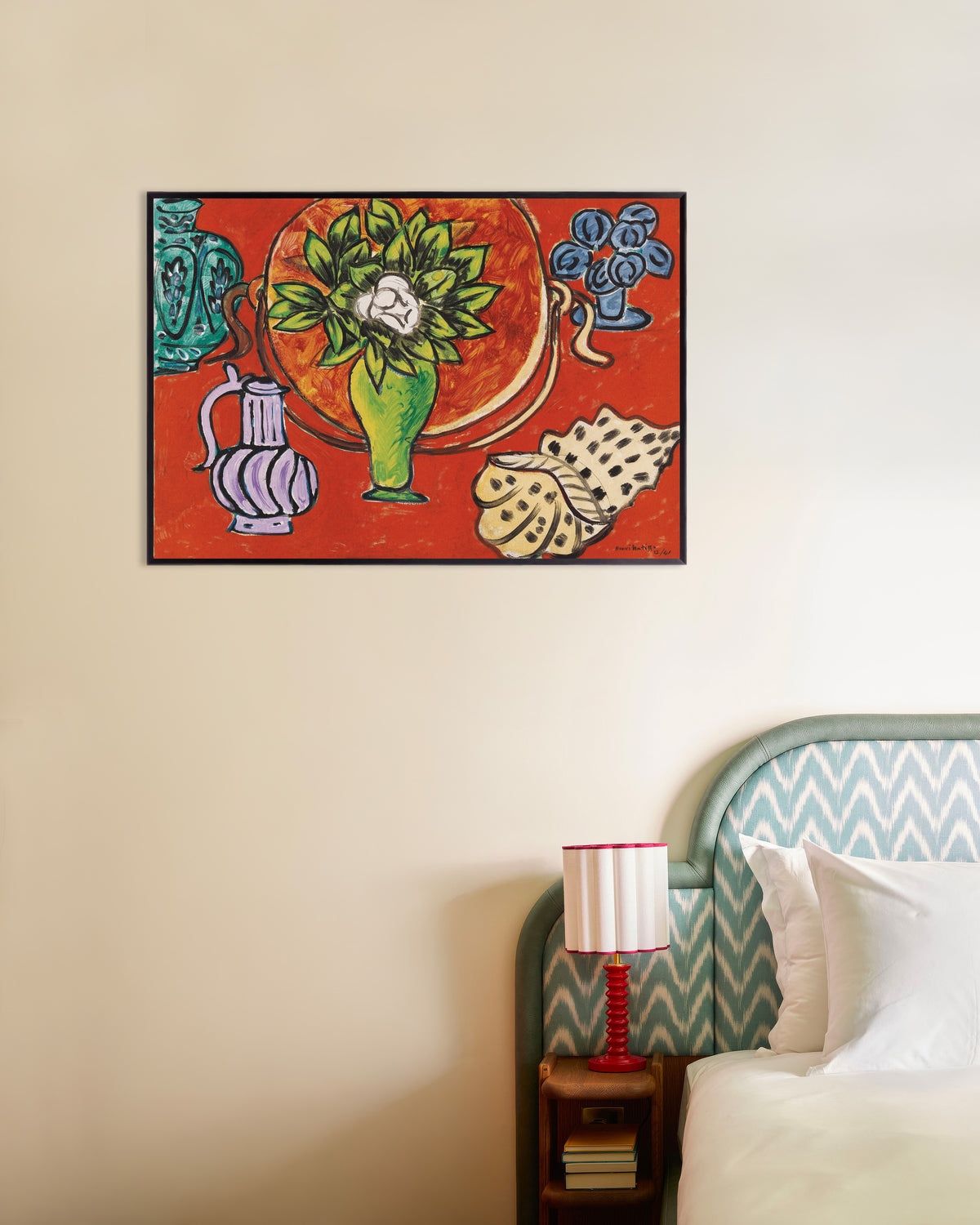 Poster of Still Life with Magnolia (1941) by Henri Matisse, with metal frame