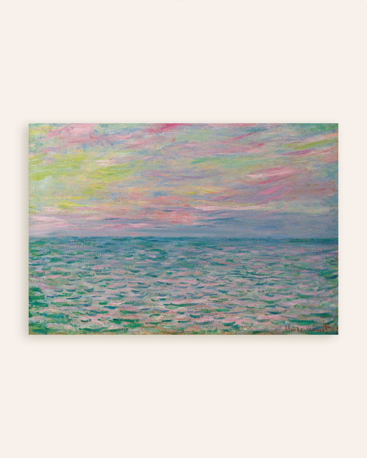 Poster of Sunset at Pourville, Open Sea (1882) by Claude Monet, thumbnail