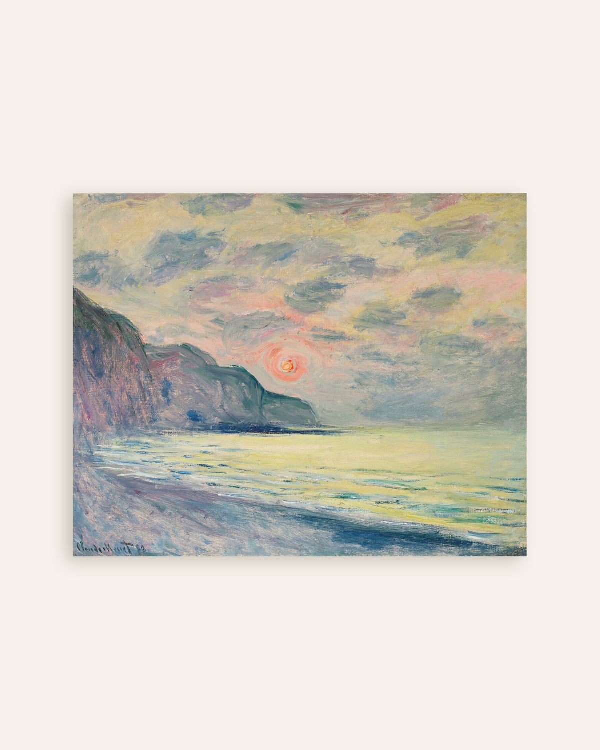 Poster of Sunset, Foggy Weather, Pourville (1882) by Claude Monet, thumbnail