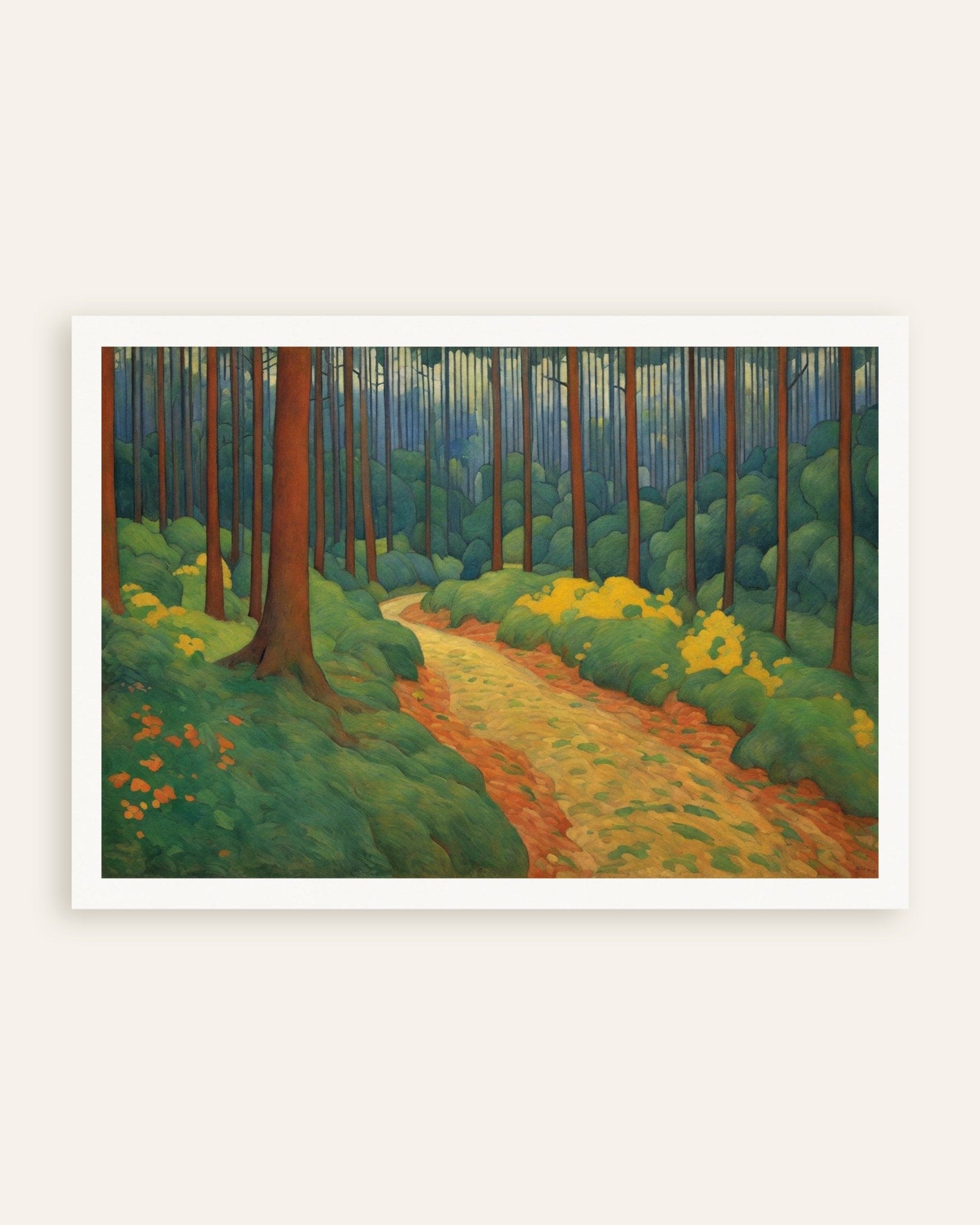 Poster of Symbolism with bright colors and simplified shapes, Forest - Poster, thumbnail