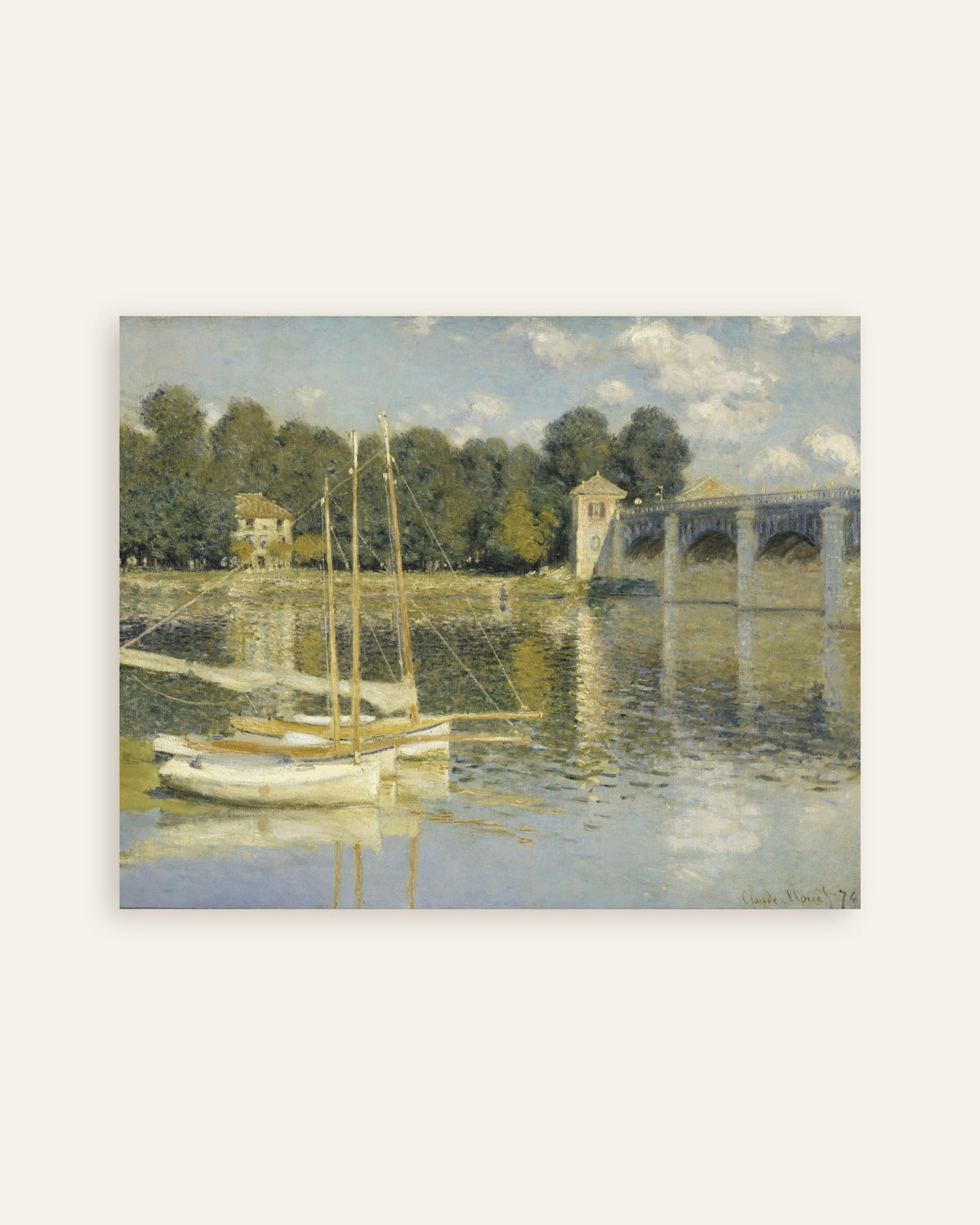 Poster of The Argenteuil Bridge (1874) by Claude Monet, thumbnail