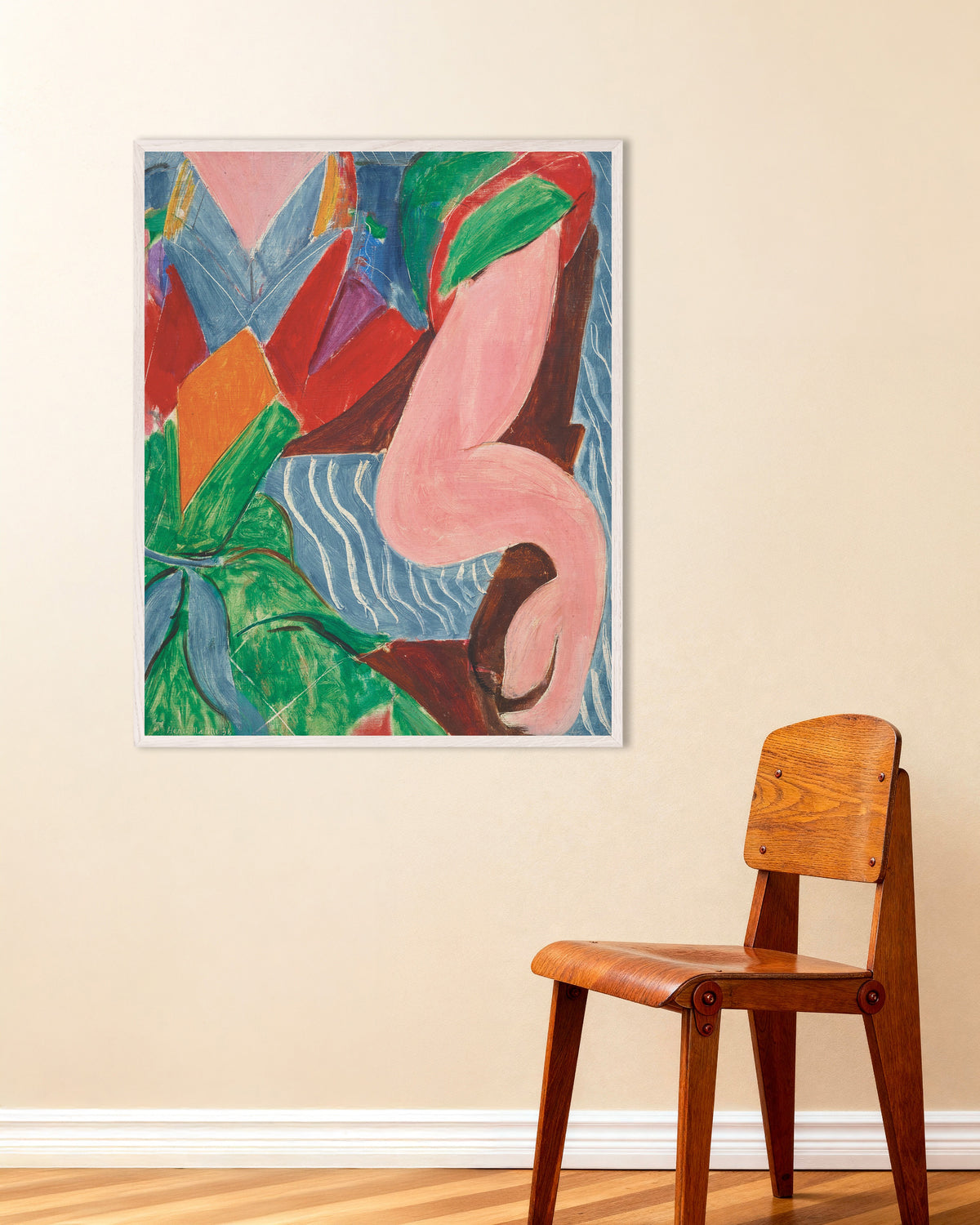 Poster of The Arm (1938) by Henri Matisse, with white wooden frame