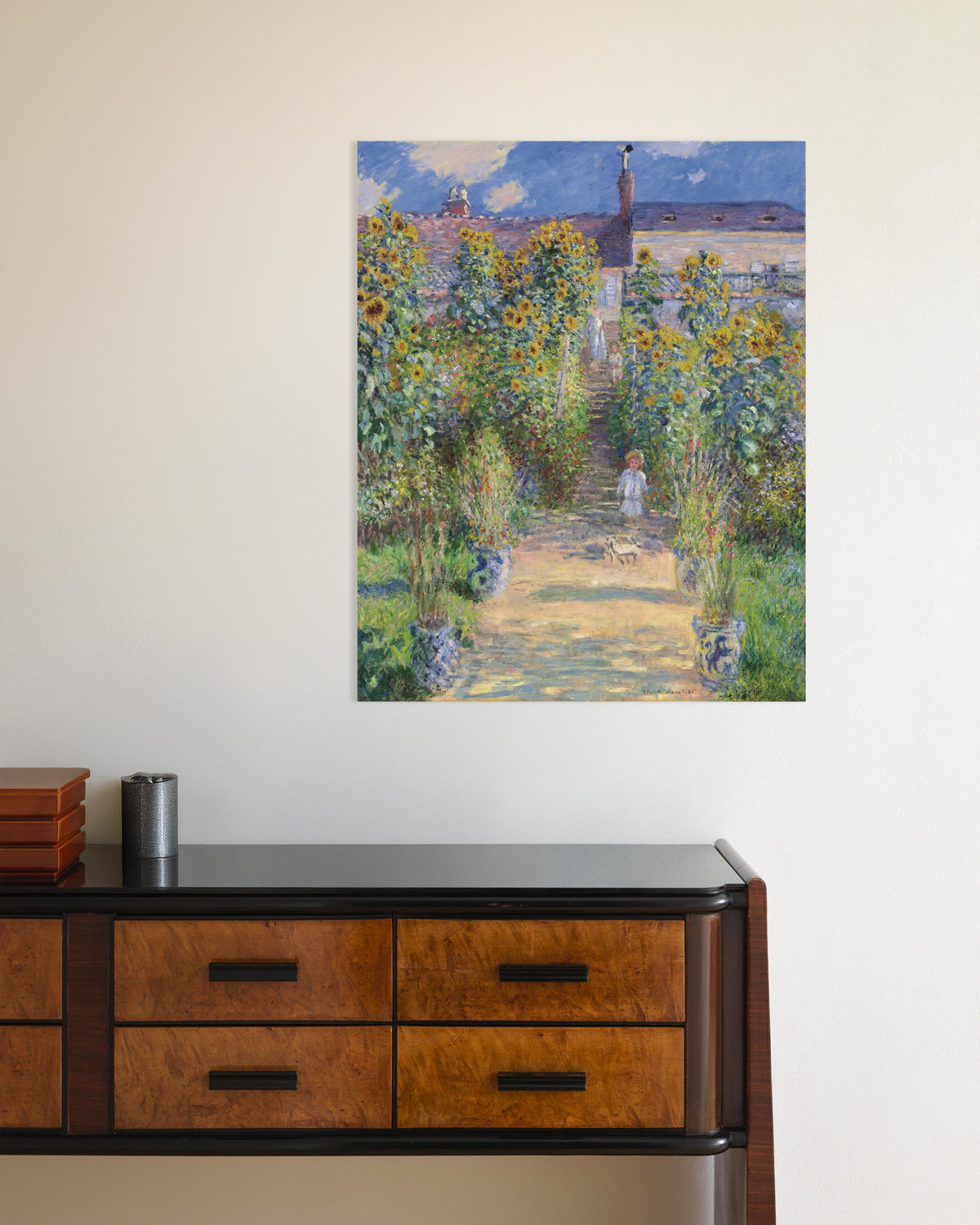 Poster of The Artist's Garden at Vétheuil (1881) by Claude Monet