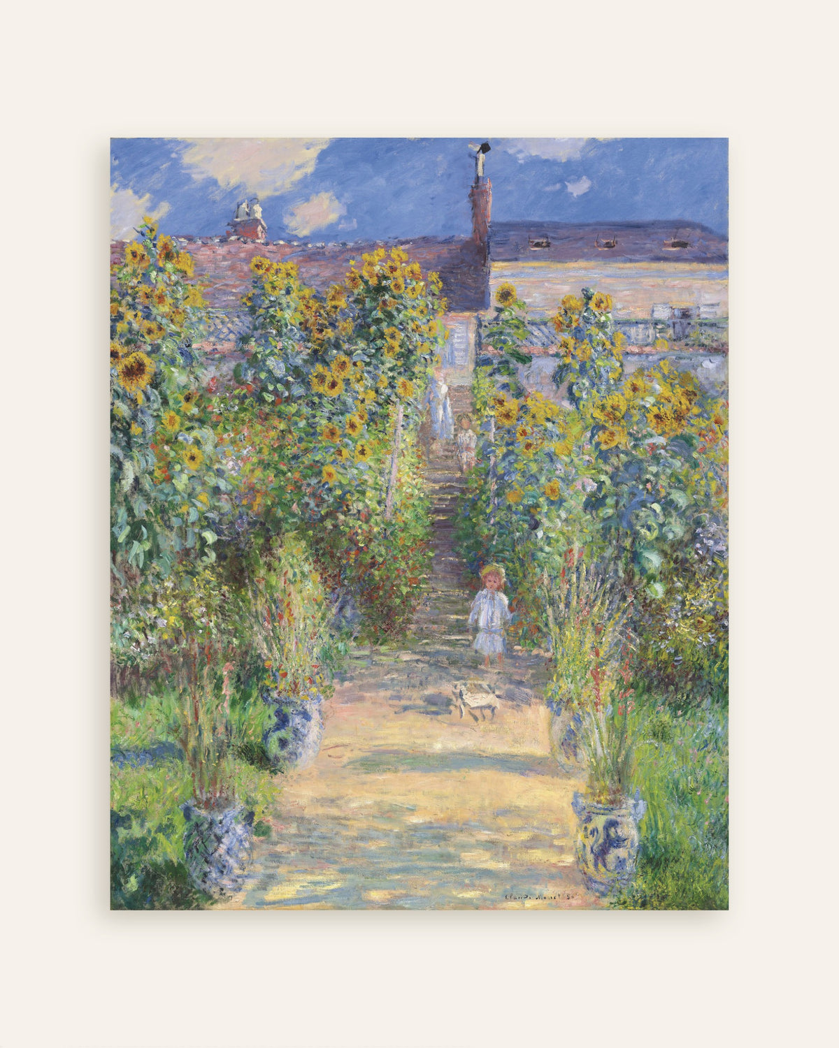 Poster of The Artist's Garden at Vétheuil (1881) by Claude Monet, thumbnail
