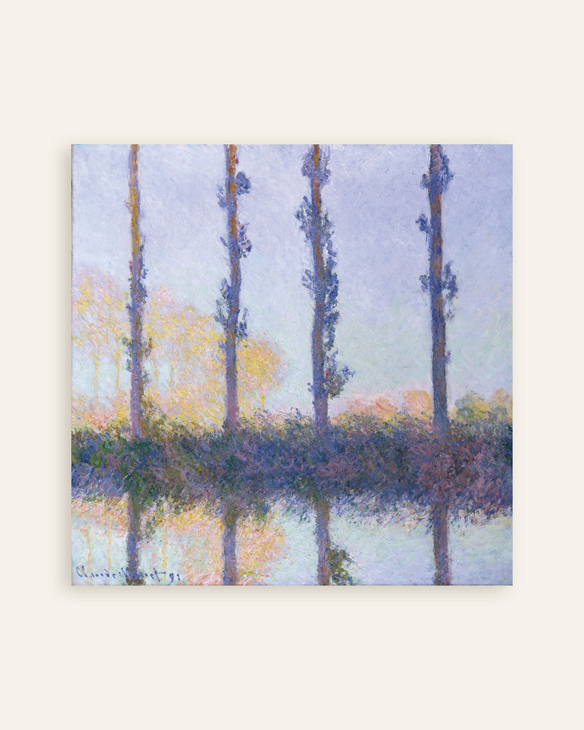 Poster of The Four Trees (1891) by Claude Monet, thumbnail