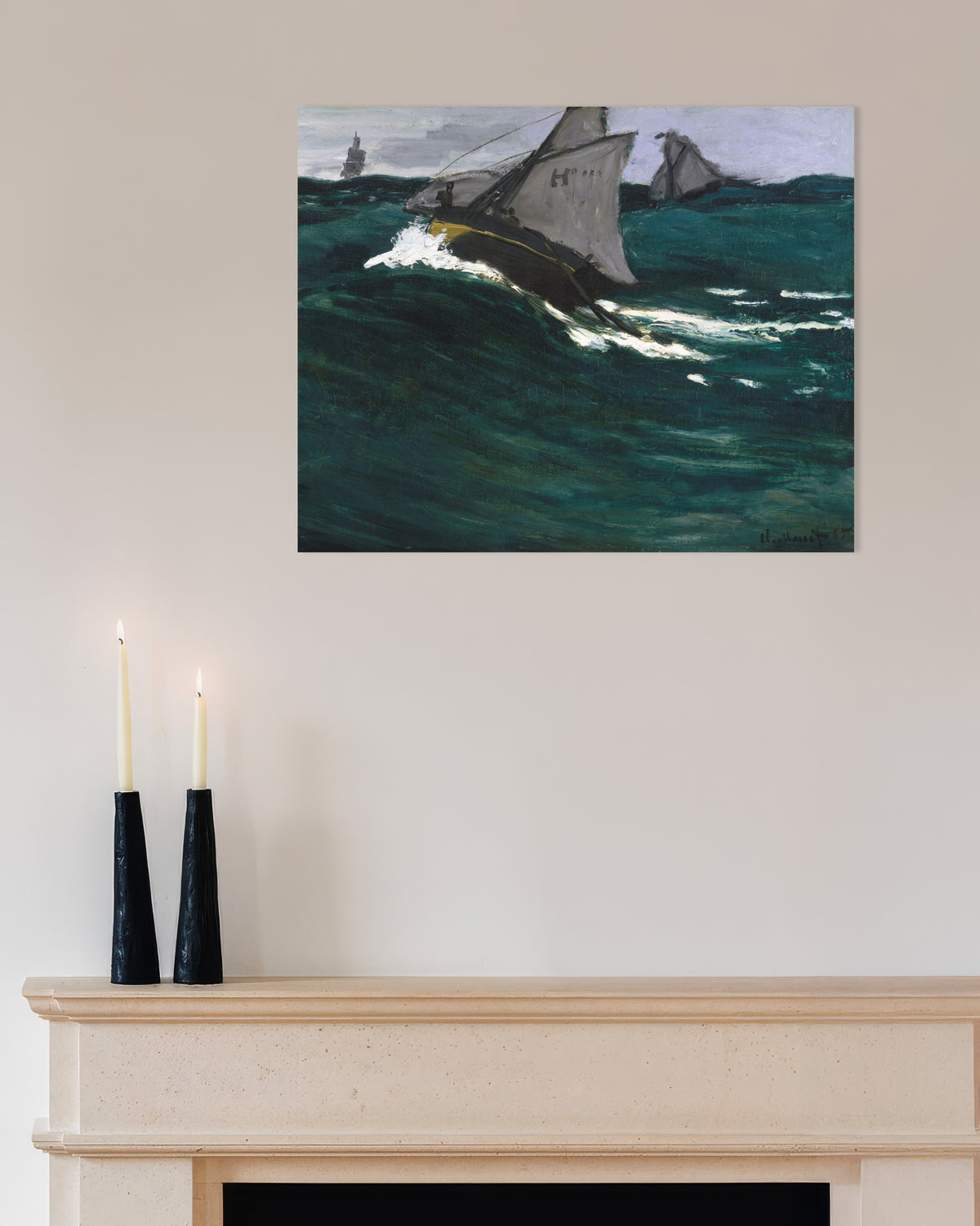 Poster of The Green Wave (c. 1866–1867) by Claude Monet